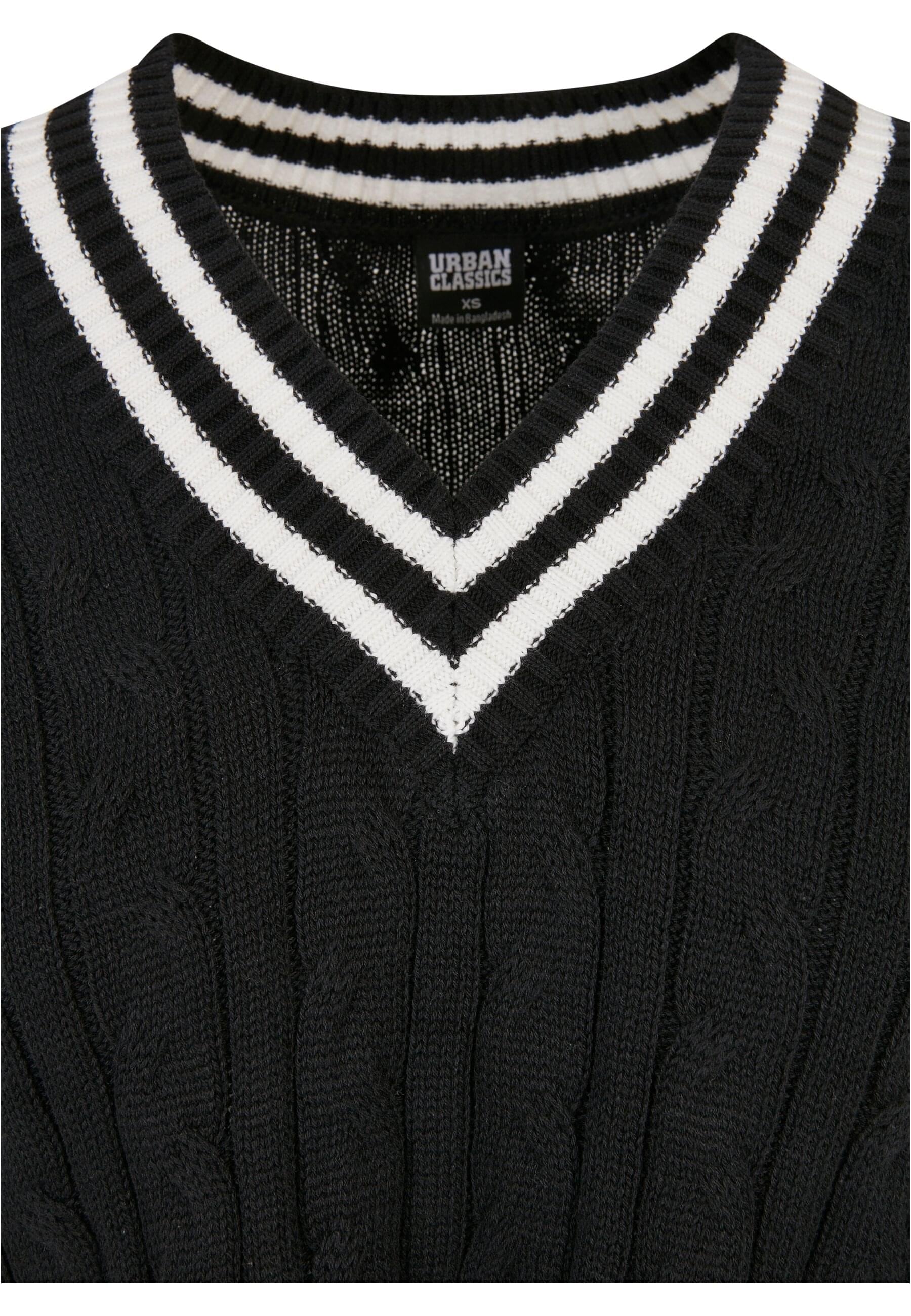 URBAN CLASSICS Rundhalspullover »Urban Classics Damen Ladies Cropped Knit College Slipover«, (1 tlg.)