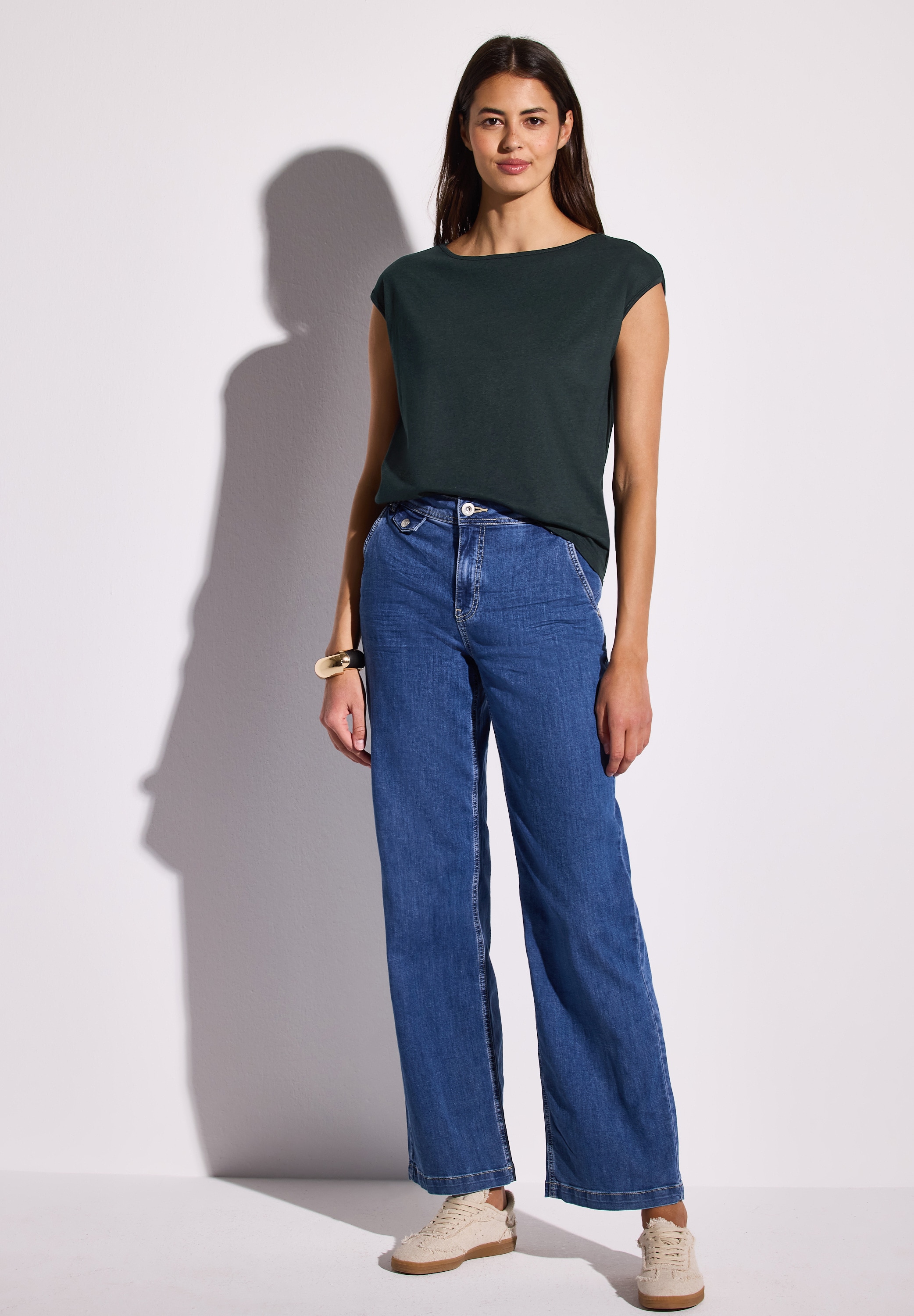 STREET ONE T-Shirt, mit U-Boot-Ausschnitt