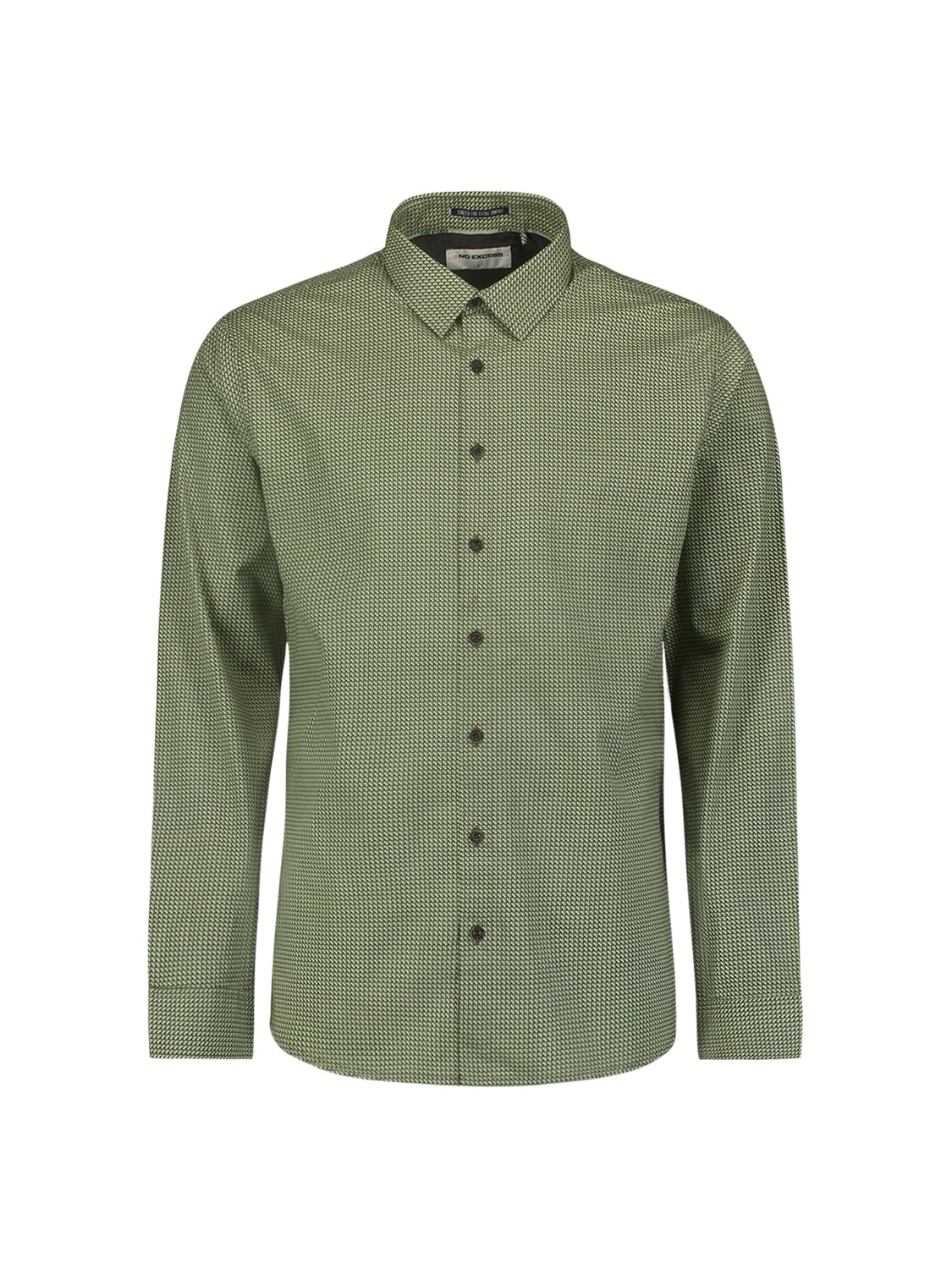 NO EXCESS Langarmhemd »No Excess Stretch All-Over Print Shirt«