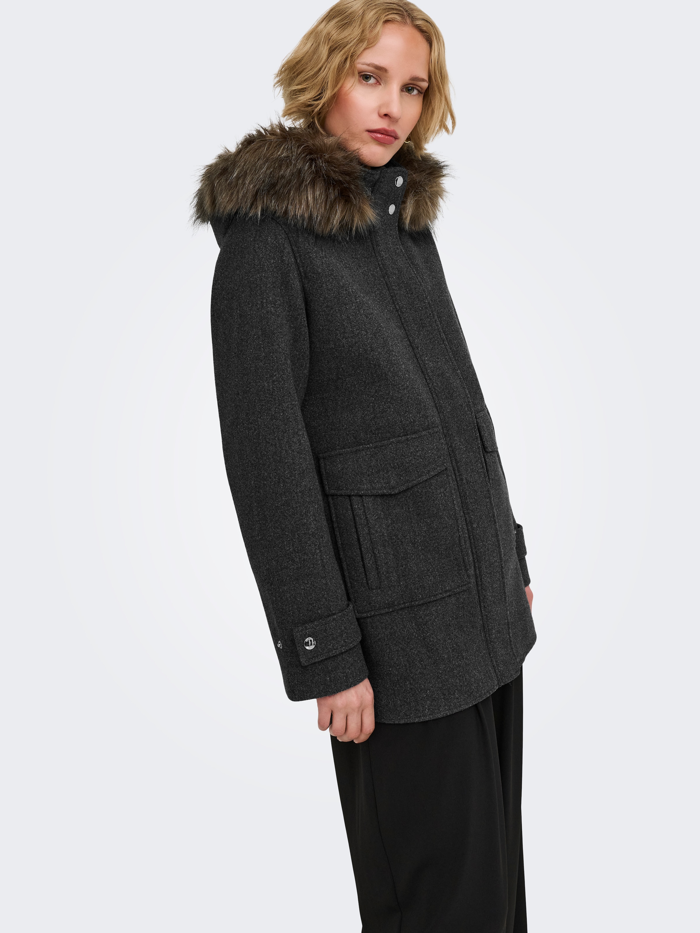 ONLY Parka »ONLBLAKE FUR HOOD PARKA COAT CC OTW« mit Kapuze Kunstfaser