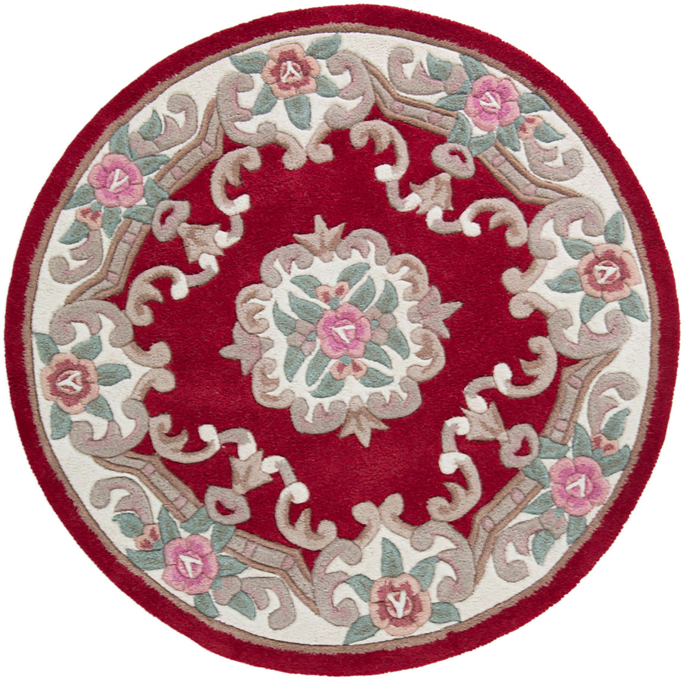 FLAIR RUGS Wollteppich "Aubusson" rund 10 mm Höhe Wolle, Teppich, Wohnzimme günstig online kaufen