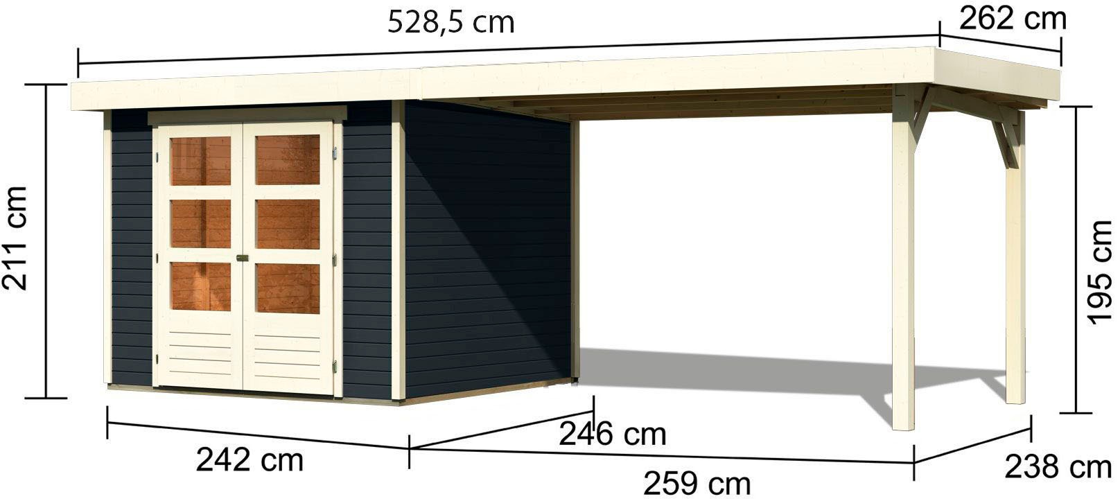 Karibu Gartenhaus »Askola 3,5«, mit Schleppdach