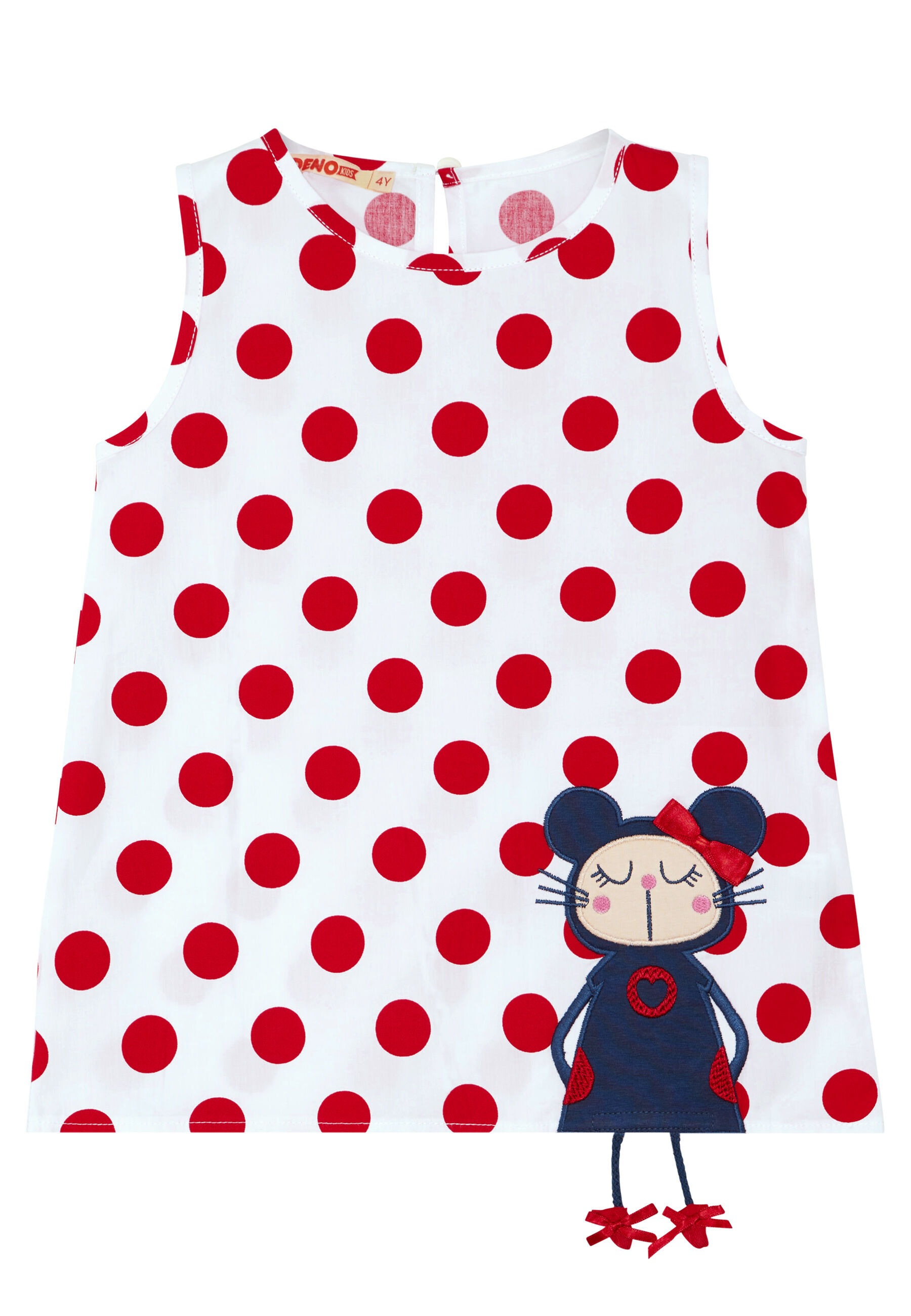 Denokids Hausanzug »Dotted Doll«, (2 tlg.), mit süßer Maus-Applikation