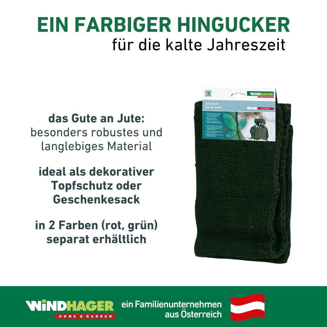 Windhager Winterschutzvlies »Jute-Sack, Gartensack aus robustem Vlies« Befestigungsband inklusive, 70x100 cm, erhältlich in grün oder rot