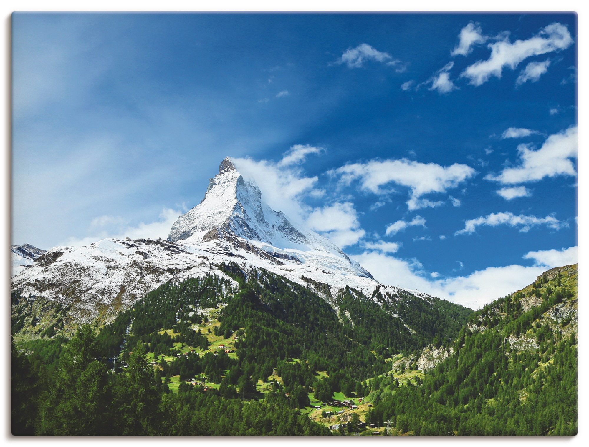 Artland Leinwandbild "Matterhorn" Berge 1 Stk. tlg. auf Holzrahmen gespannt