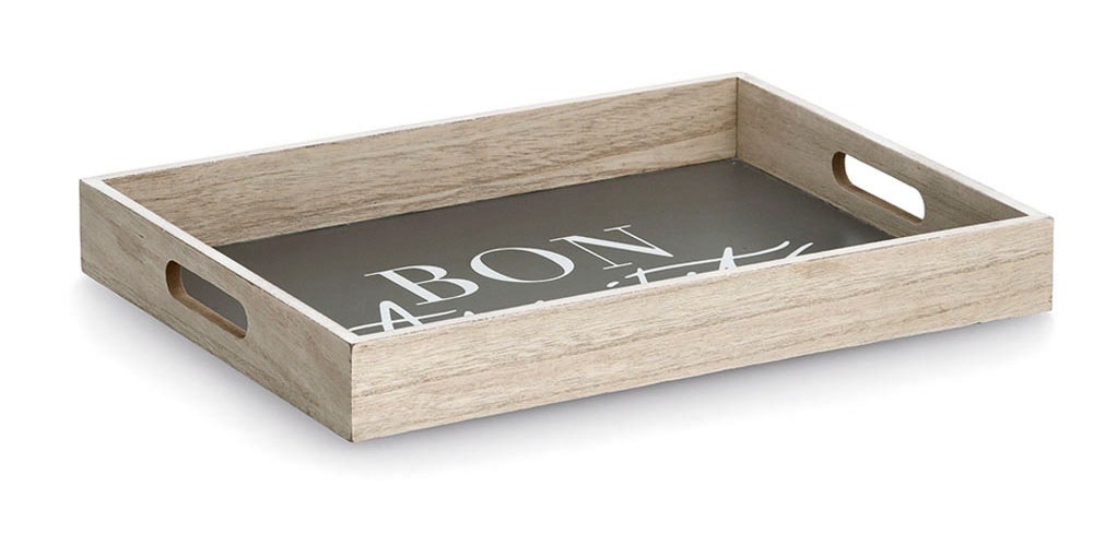 Zeller Present Tablett, (1 tlg.), mit Aufdruck ''Bon Appetit'', 2 Grifflöcher