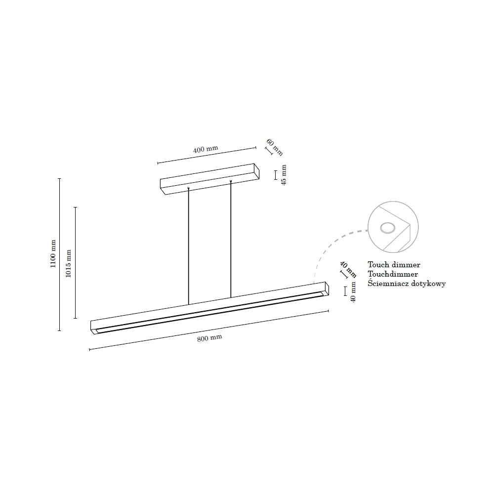 mit »SMAL«, 1 SPOT Touch flammig-flammig, BAUR 24V-LED-Modul, Light Dimmer Pendelleuchte Hängeleuchte, integriertem Eichenholz, |