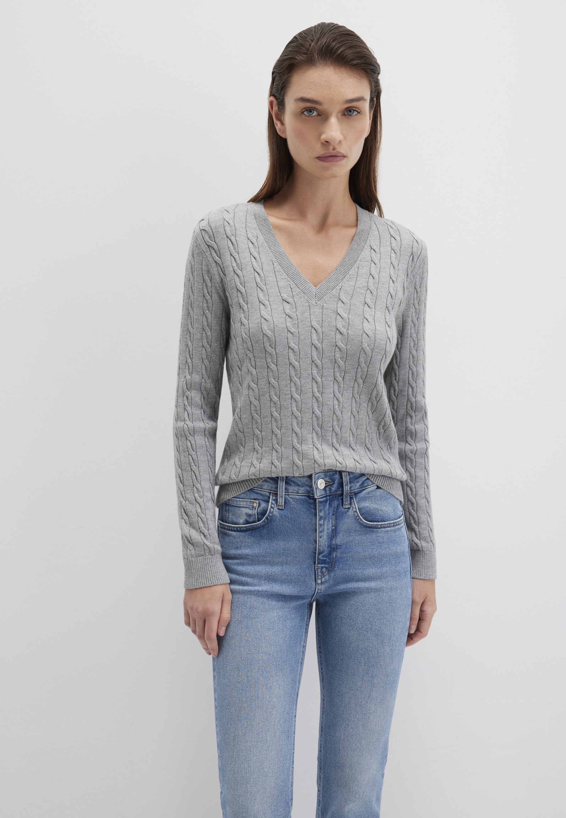 Mavi V-Shirt »V-NECK SWEATER«, Pullover Feinstrick