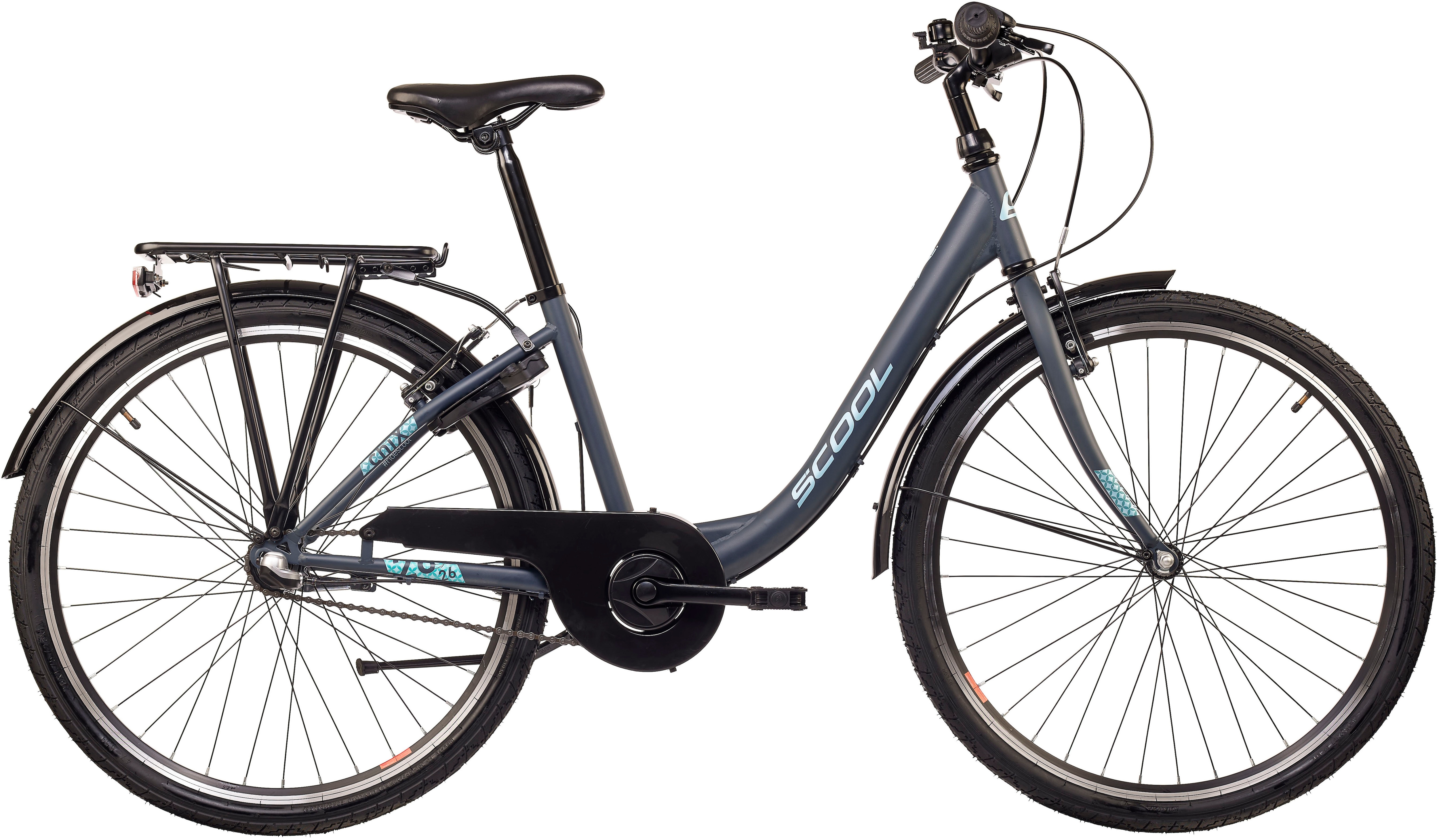 S’COOL Jugendfahrrad "SCOOL chiX" 3 Gang Shimano Nabenschaltung 26 Zoll, Jugendliche, mit Gepäckträger und Schutzblech
