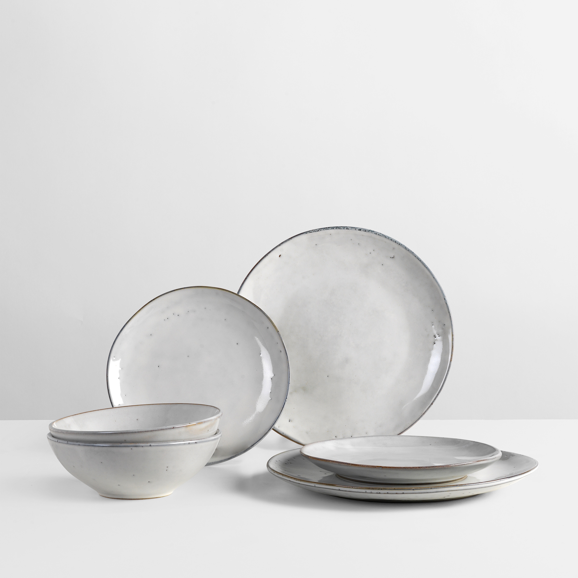 Broste Copenhagen Geschirr-Set »Nordic Sand, inklusive Spültuch Set aus 100% Baumwolle«, (Set, 7 tlg.), Beliebte Geschirr Sets Exclusiv mit Geschenk