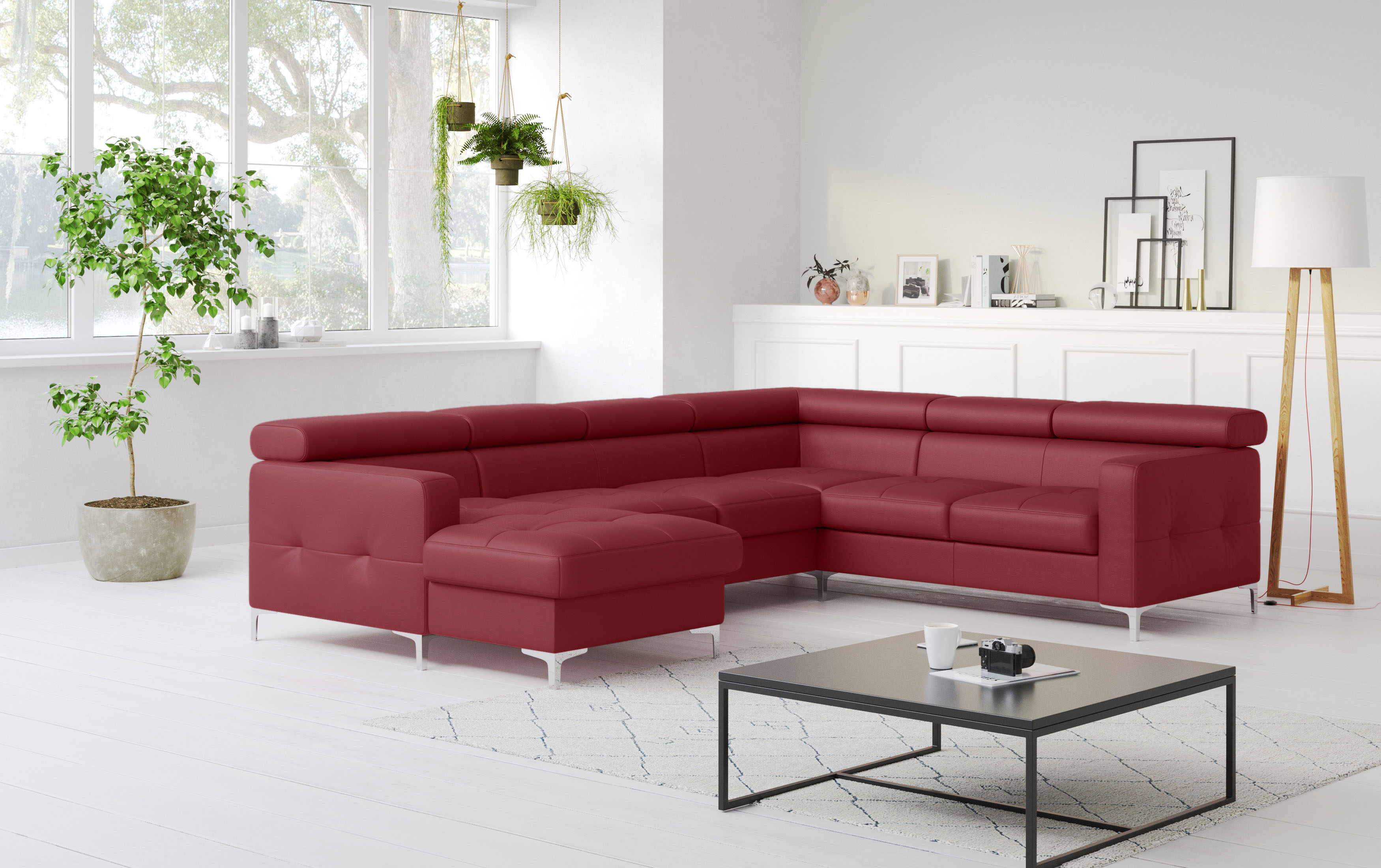 COTTA Wohnlandschaft "Sammy U-Form, B: 304 cm" Kopfteilverstellung, optional Schlaffunktion & Bettkasten