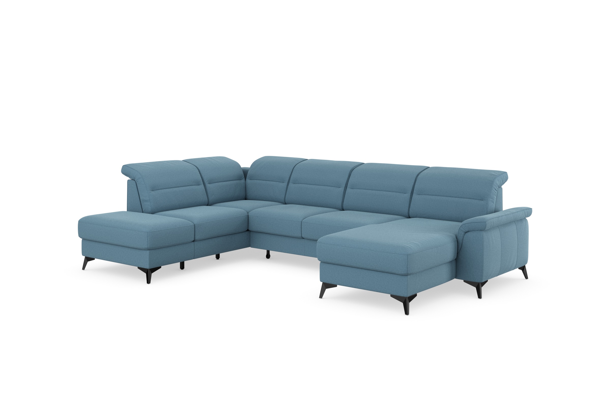 sit&more Wohnlandschaft »Sinatra U-Form«, optional mit Kopfteilverstellung und Armteilfunktion, Metallfüße