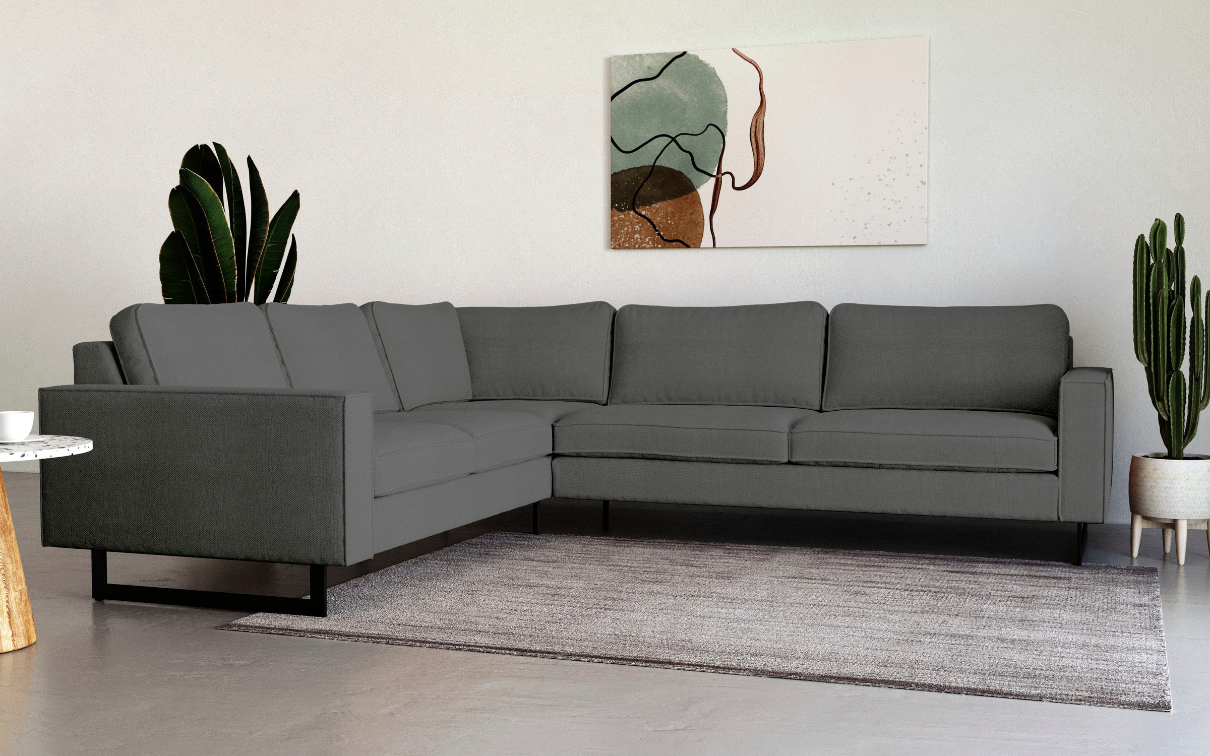 Places of Style Ecksofa "Pinto, XXL, 250/290 cm, langer Schenkel, Ottomane" günstig online kaufen