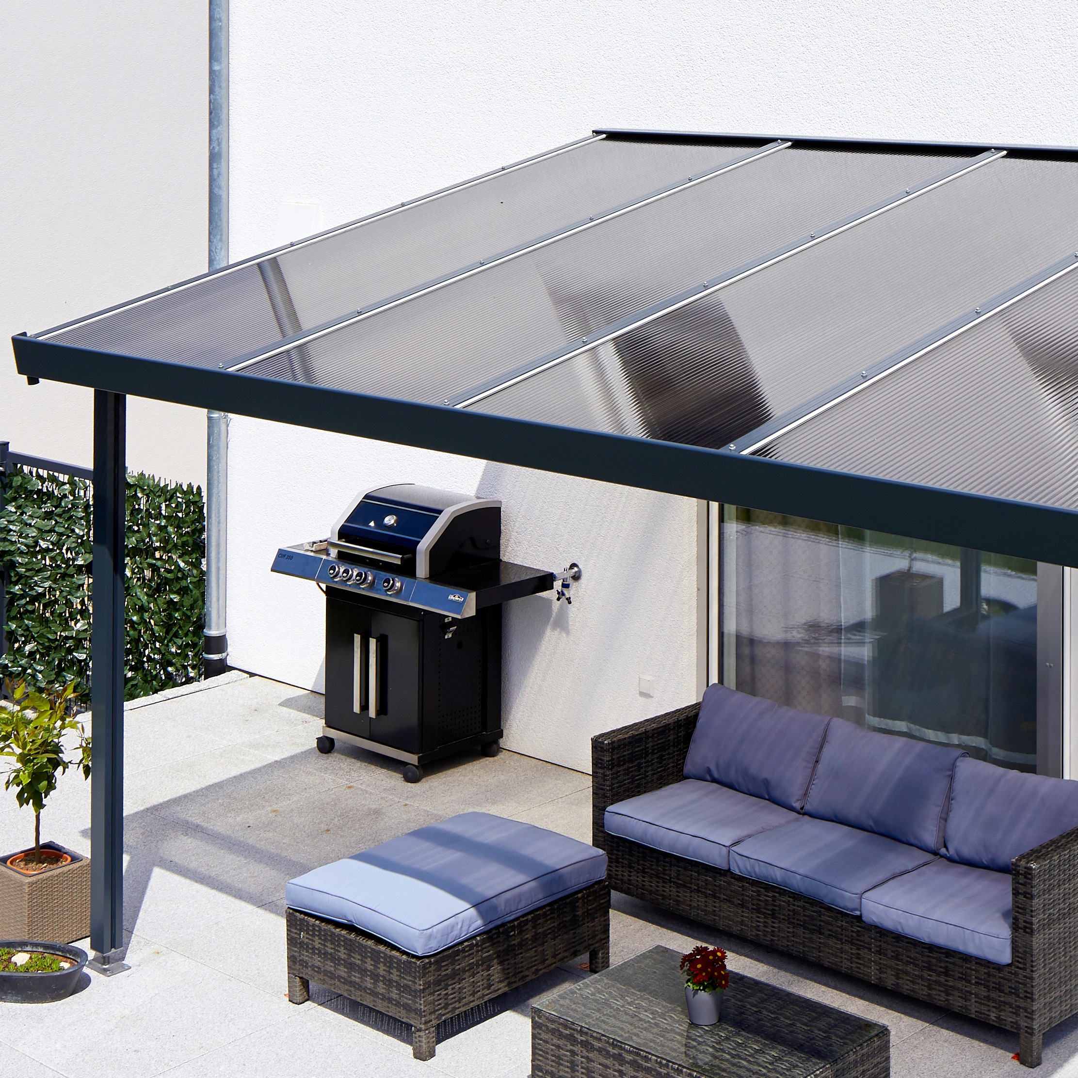 GUTTA Terrassendach »Premium«, BxT: 1014x506 cm, Dach Polycarbonat bronce