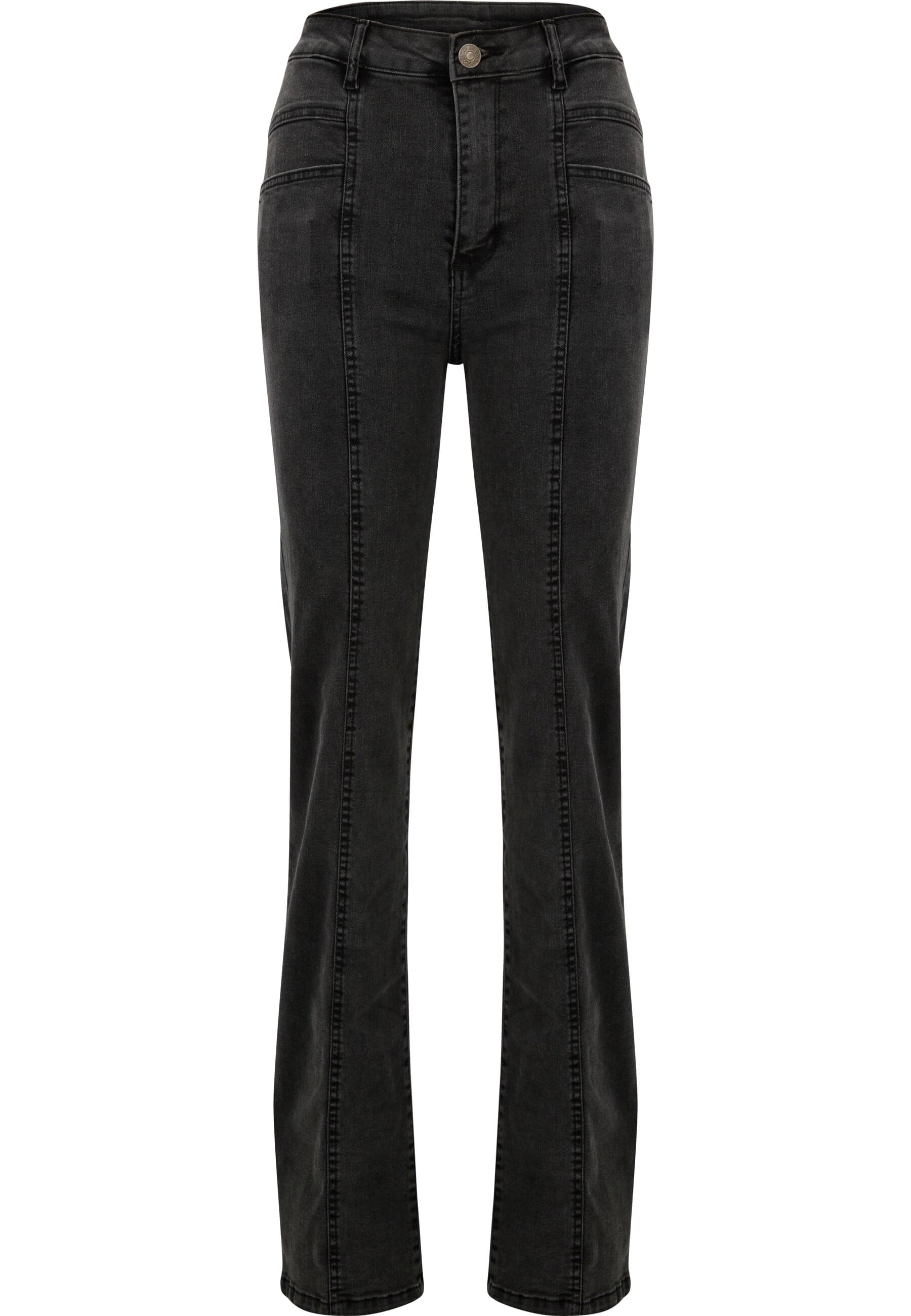 URBAN CLASSICS Bequeme Jeans "Urban Classics Damen Ladies High Waist Straig günstig online kaufen