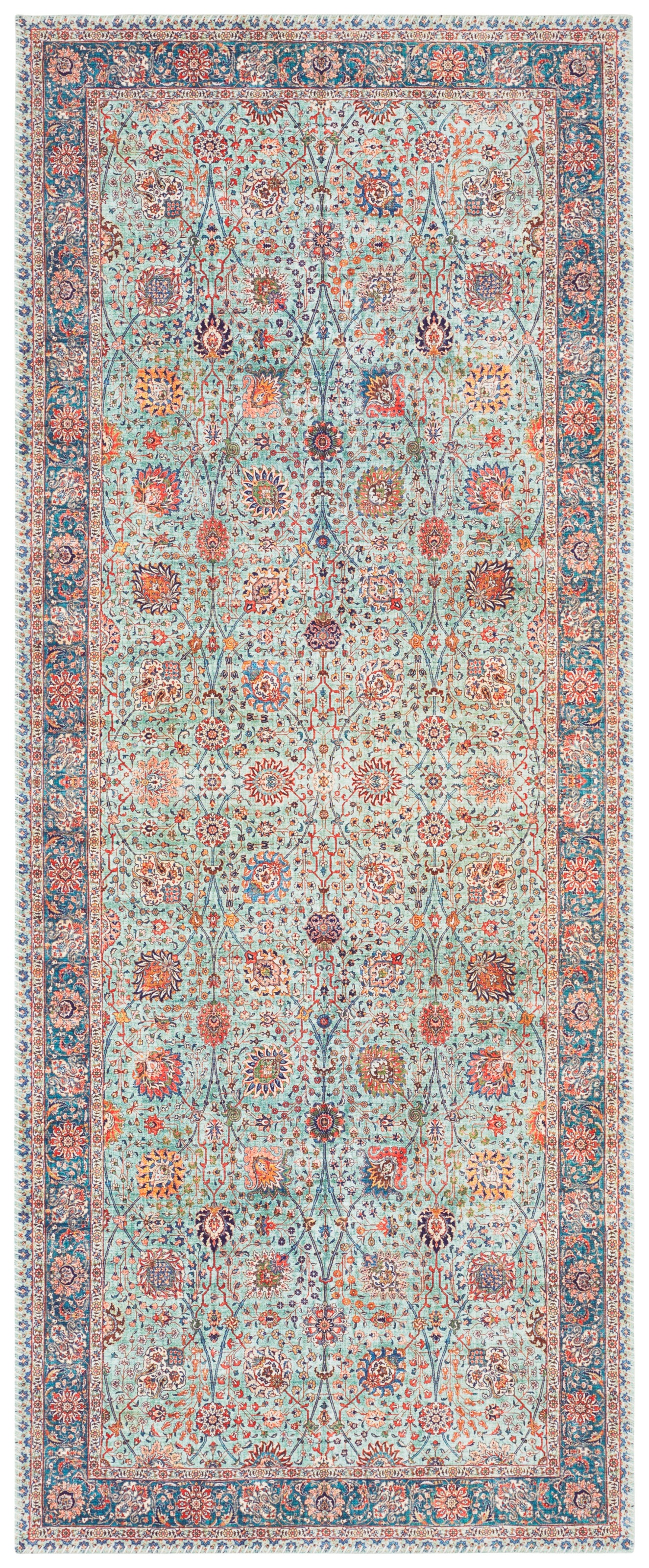Teppich ELLE DECORATION "Mahal" Gr. 12, grün (jade), B:80cm H:5mm L:200cm, Polyester, Teppiche, Teppich, Orientalisch, Kurzflor, Vintage, Wohnzimmer, Schlafzimmer, Läufer
