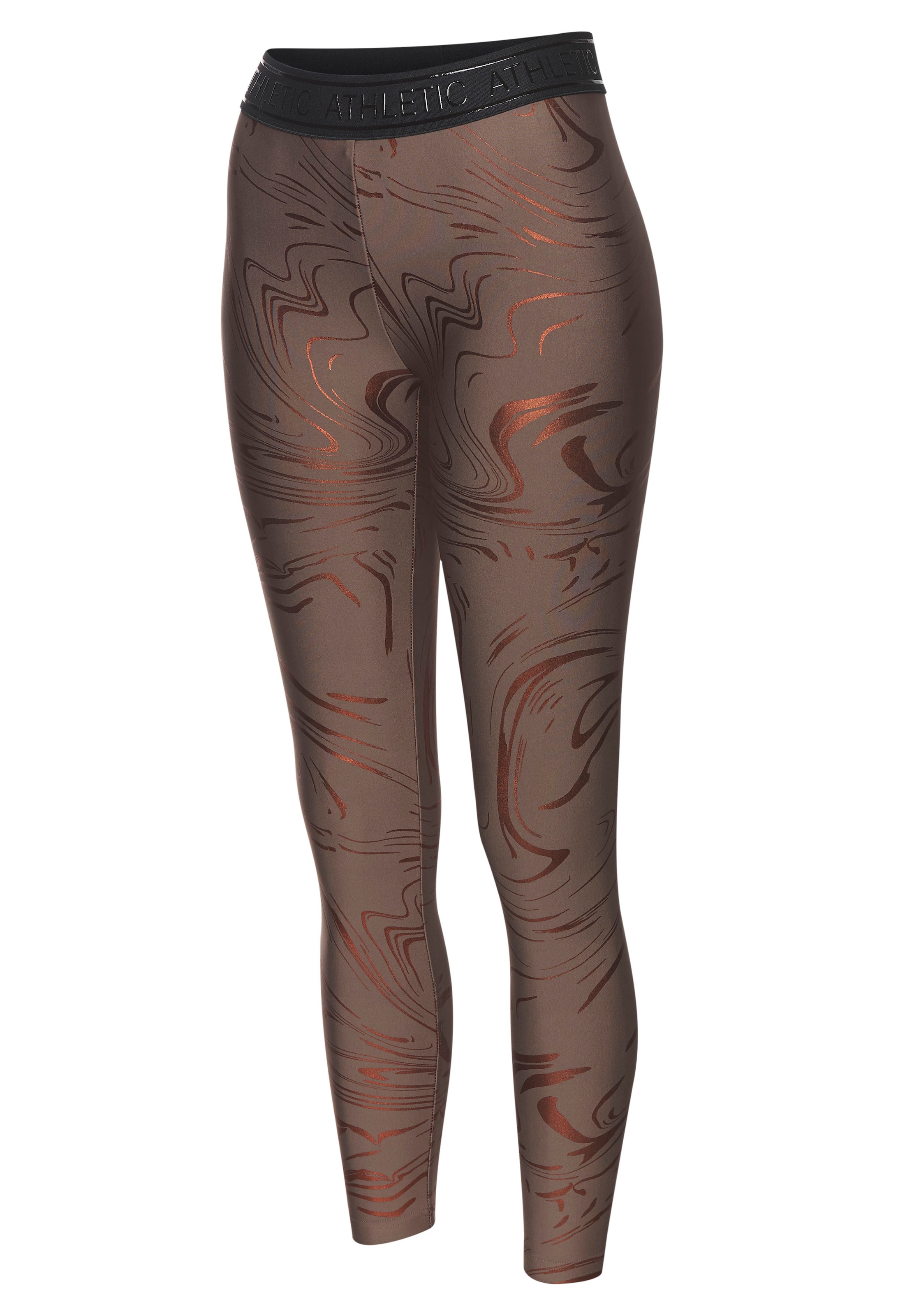 LASCANA ACTIVE Funktionsleggings, Sportleggings mit glänzendem Print und 3D Schriftzug