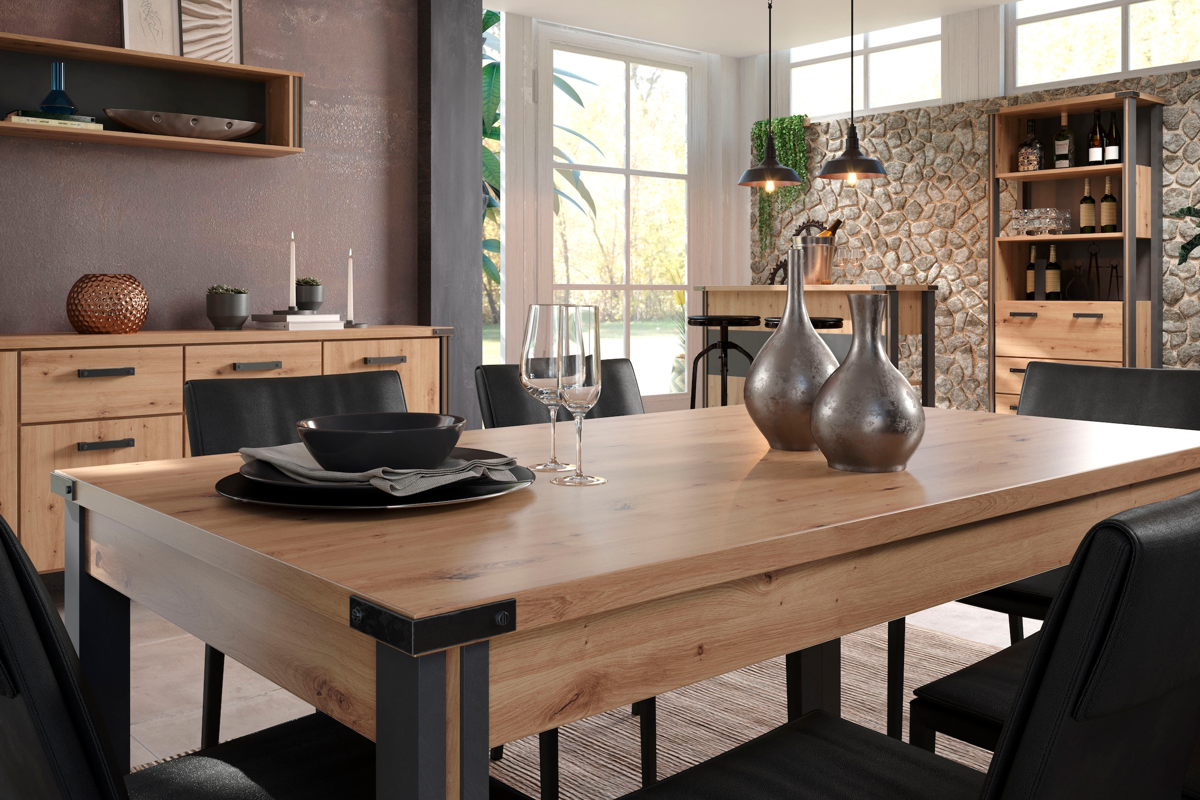 Home affaire Esstisch »Mia« 1 Stk. tlg. Esszimmertisch, rechteckige Form - (B/T/H) 160/90/77 cm
