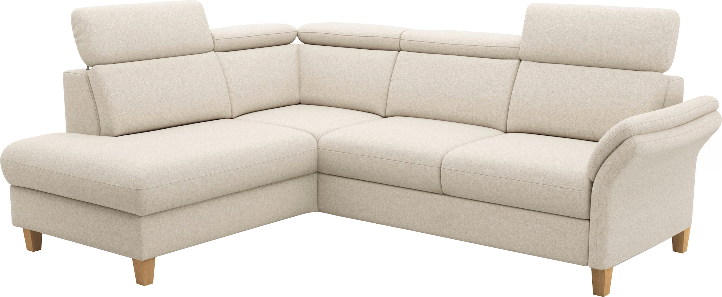 Home affaire Ecksofa »Glendale, L-Form« inkl. Kopfteilverstellung, wahlweise mit Vorziehsitz und Bettkasten