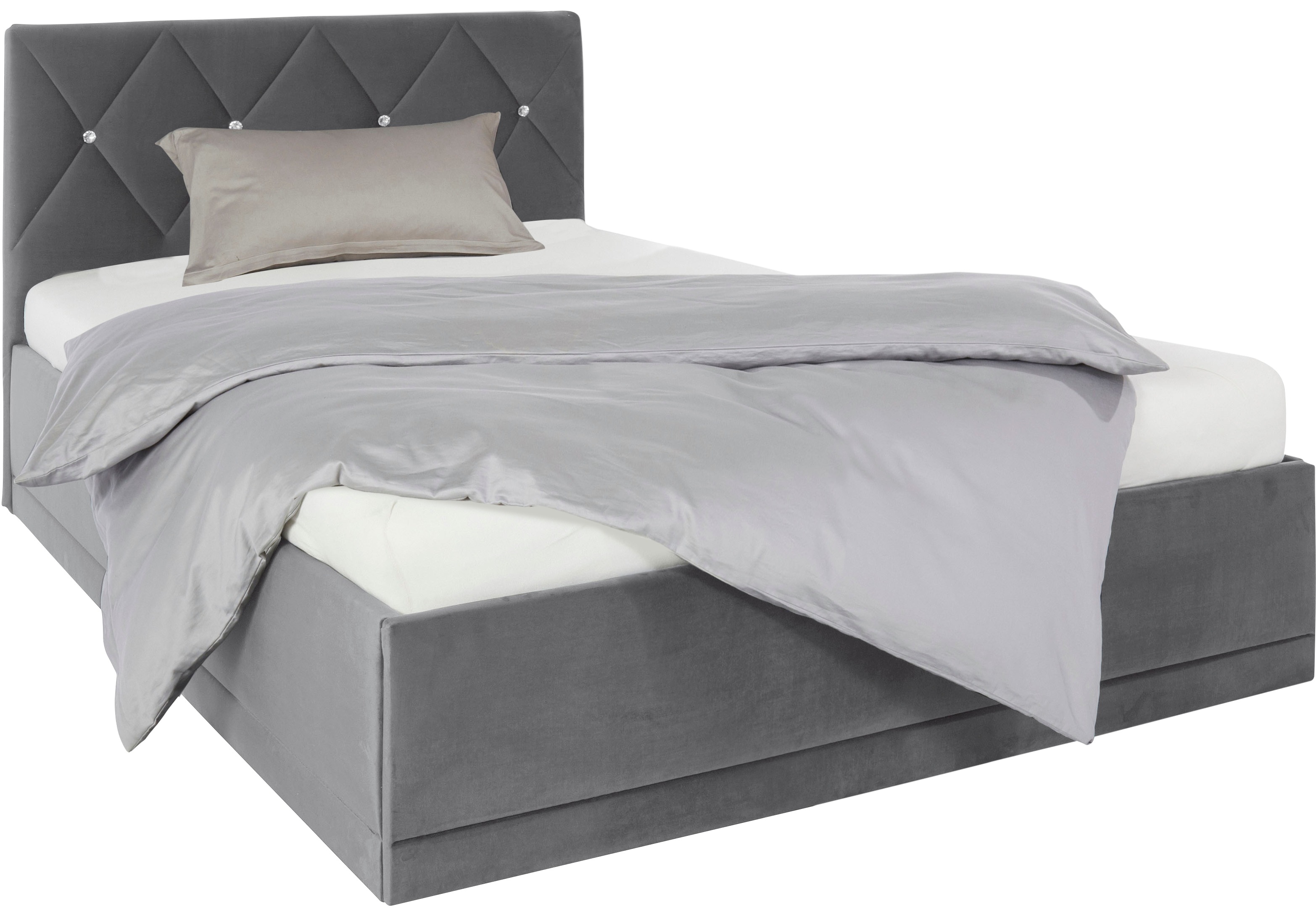 Thumbnail - Westfalia Schlafkomfort Polsterbett "Adamas" auch mit Bettkasten, Knopfheftung mit Strasssteinen