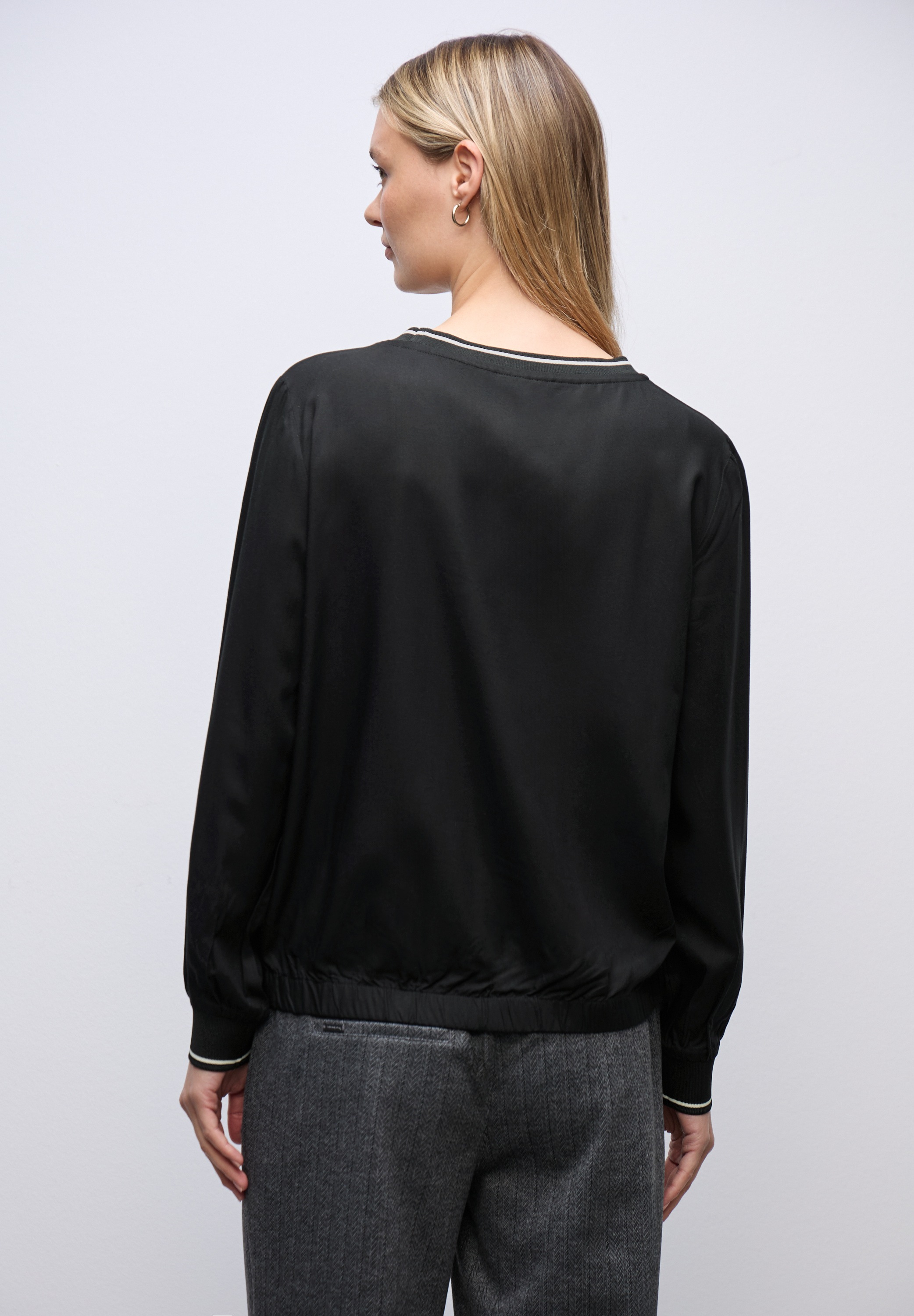 STREET ONE Langarmbluse mit Elastiksaum günstig online kaufen