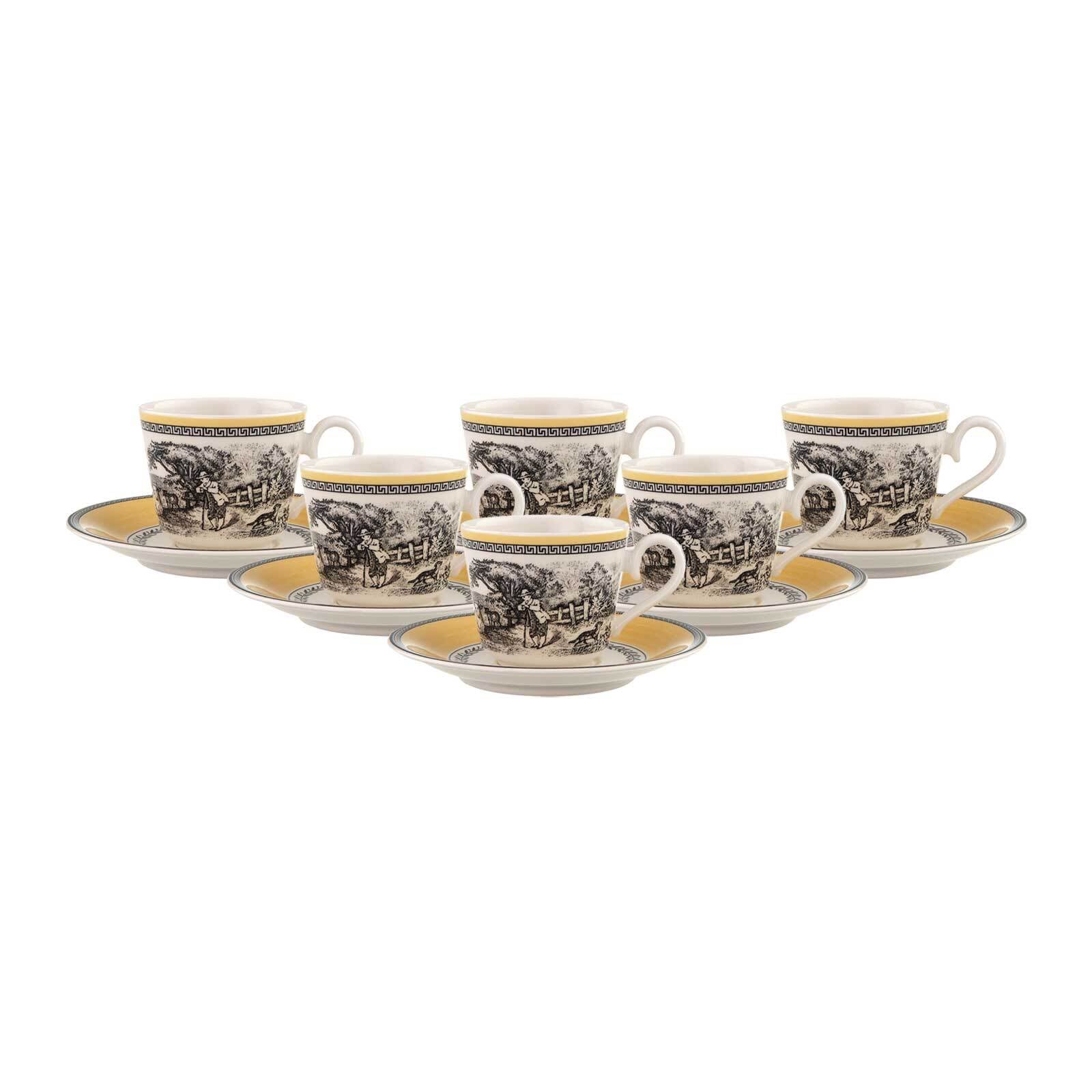 Villeroy & Boch Tasse "Espressotassen mit Untertassen Audun Ferme 80 ml 6er Set bunt" Spülmaschinengeeignet, Mikrowellengeeignet