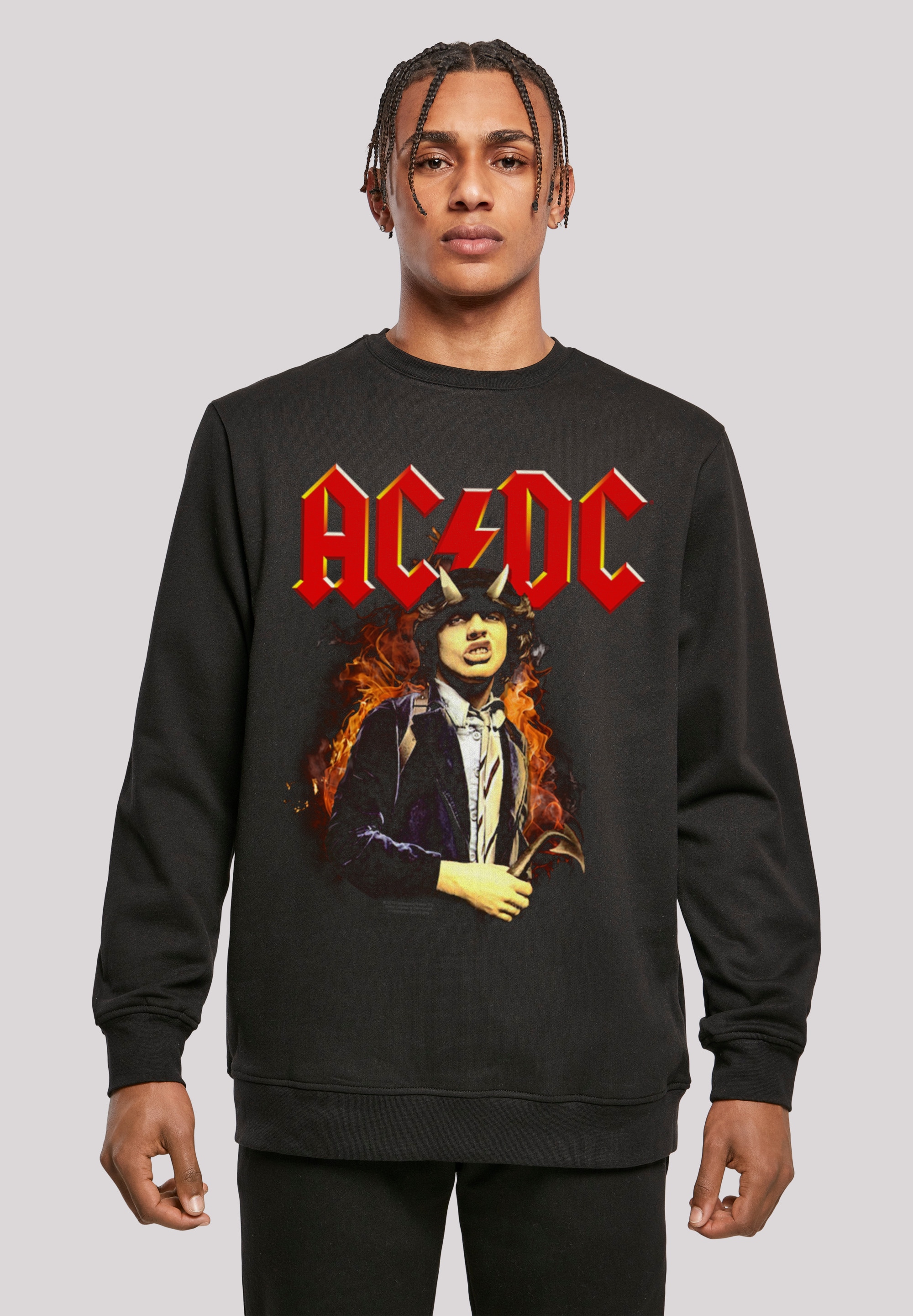 F4NT4STIC Sweatshirt "ACDC Rock Musik Band Angus Highway To Hell", Print