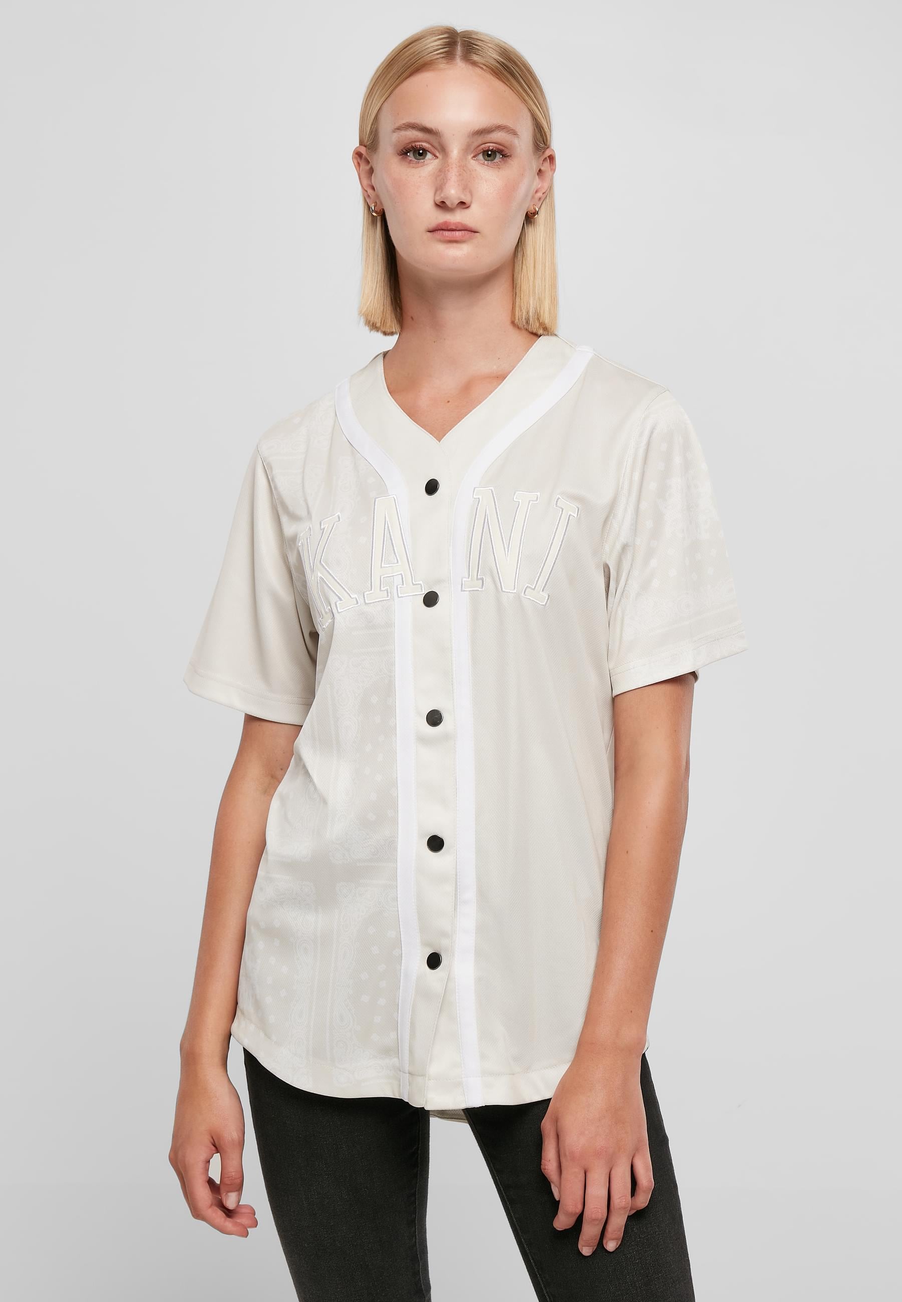 Karl Kani Langarmhemd »Karl Kani Damen KW223-056-2 College Paisley Block Baseball Shirt«, (1 tlg.)