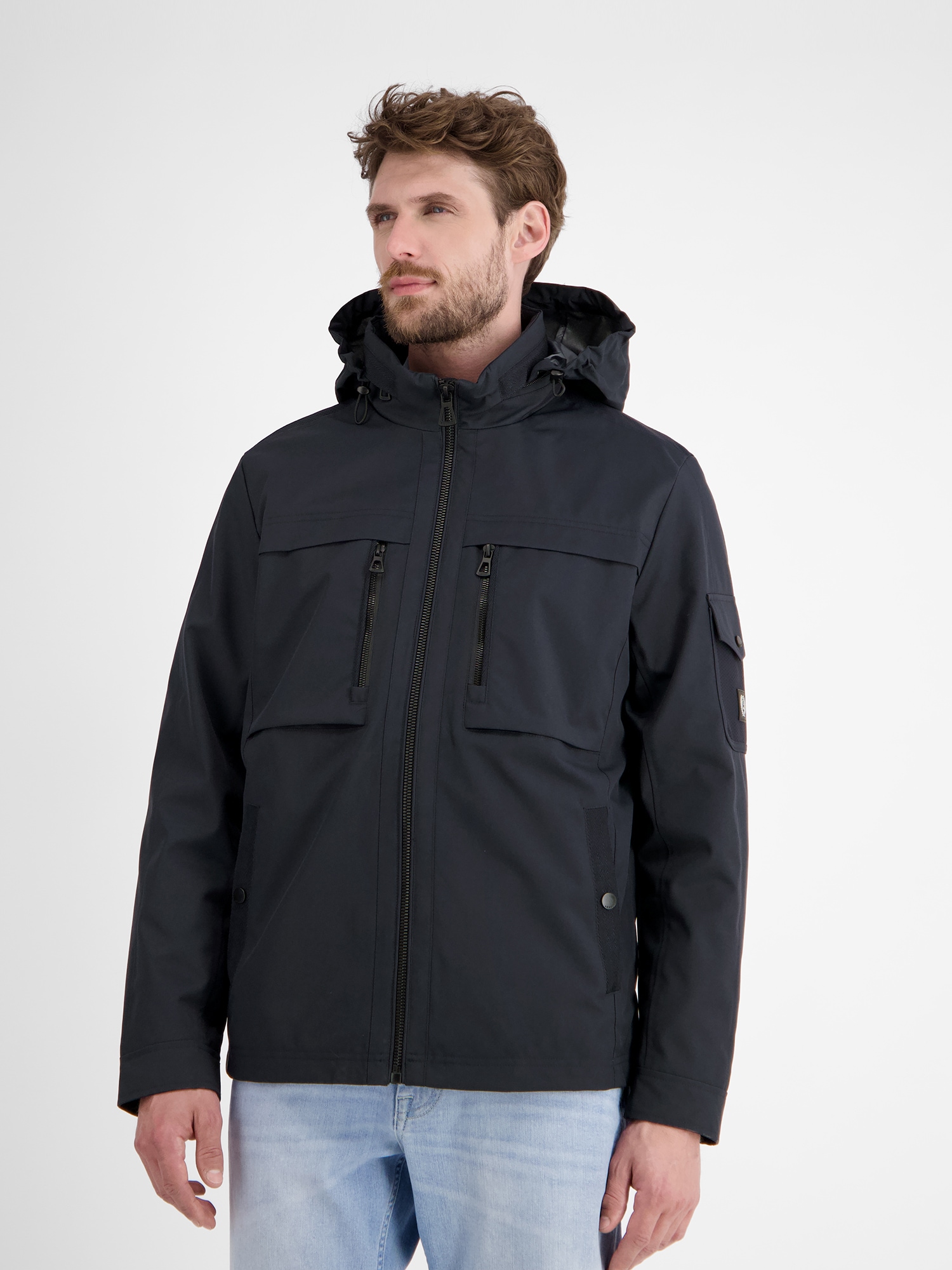 LERROS Outdoorjacke »LERROS Shell-Blouson mit Kapuze«, mit Kapuze, Wasser- und windabweisend, atmungsaktiv
