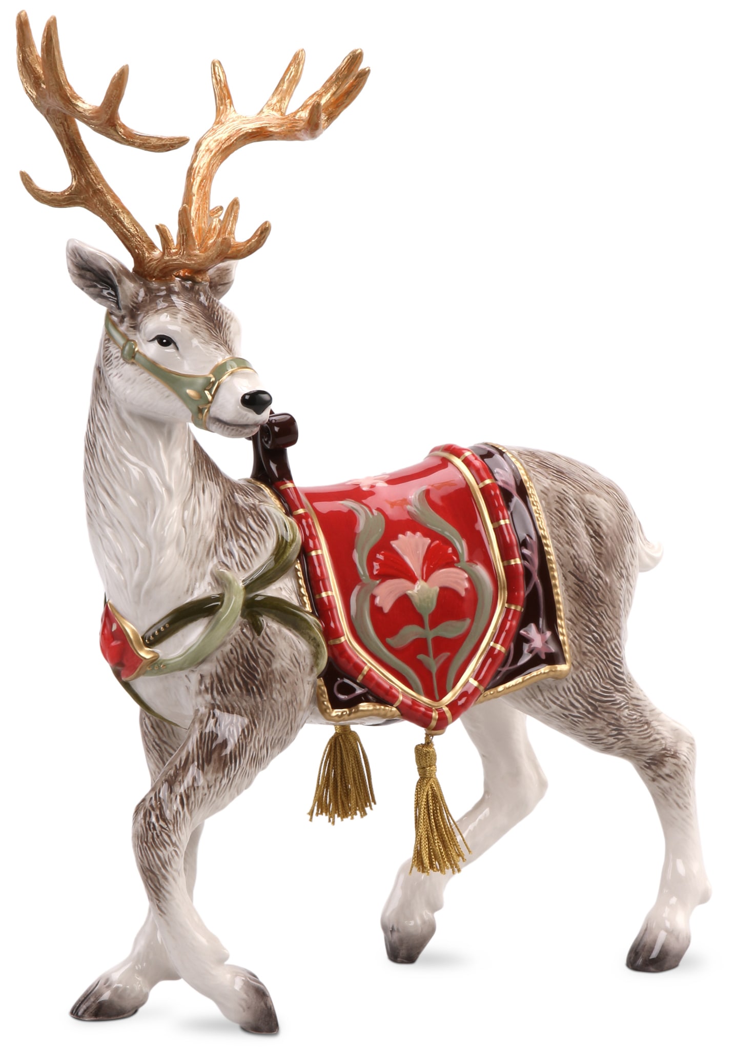 Goebel Weihnachtsfigur »Fitz & Floyd XMAS, Weihnachtsdeko«, Steingut, Figur  - Rentier mit Sattel Rot bestellen | BAUR