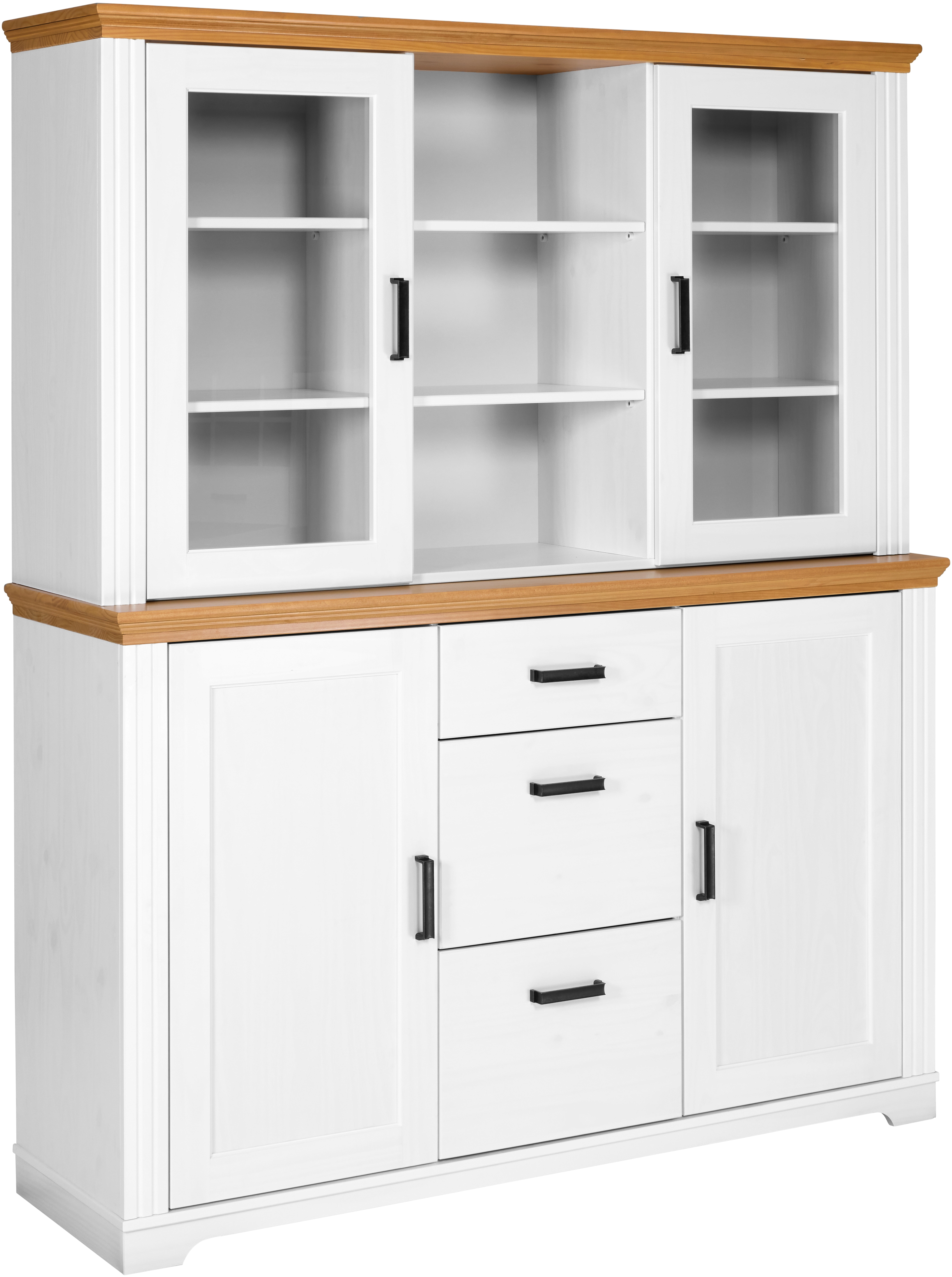 Inter Link Buffet "Maluno, Kiefer Massivholz, Küchenschrank, Geschirrschrank" 1 Stk. tlg. mit soft-close, Stauraum, BxTxH: ca.166,4 x 48,3 x 199,4 cm