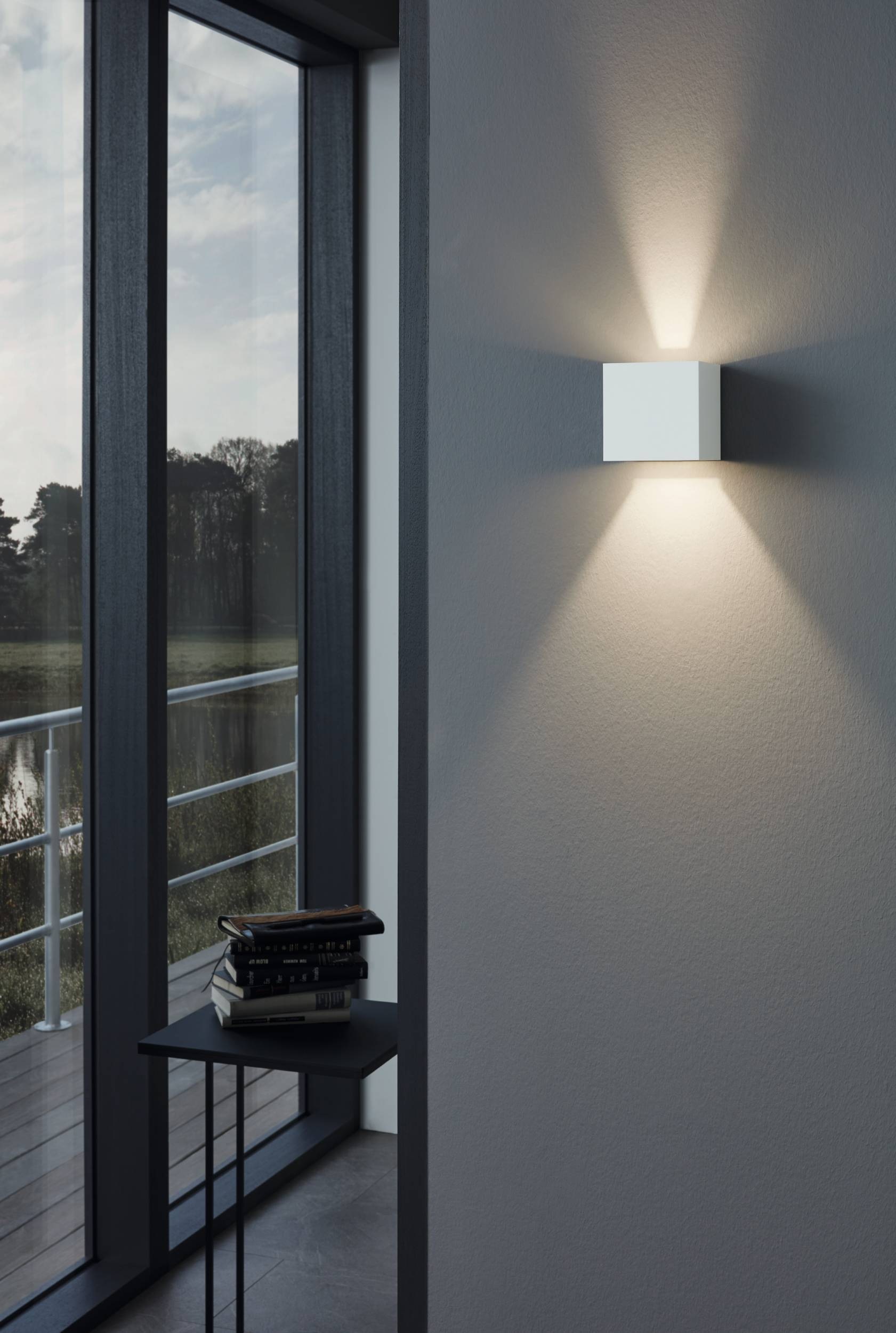 EGLO Wandleuchte »Calpino LED Außen-Wandlampe, Außenleuchte, Wandleuchte aus Alu, IP54« LED-Modul 1 Stk. Warmweiß Wand-/Deckenleuchte - L10,5 x H10,5 x AL11 cm - weiß - 2X3,3W inkl.