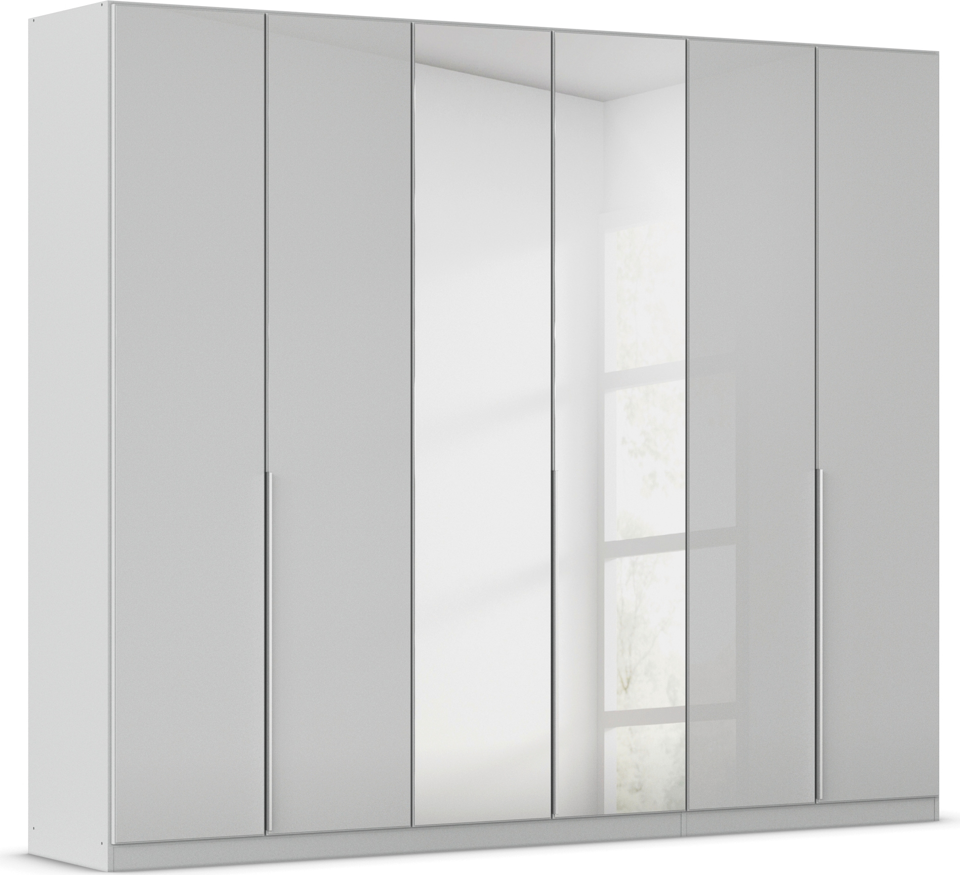 OTTO home Drehtürenschrank "Kleiderschrank Schrank Garderobe AGORDO mit Glasfront und Spiegel" in zwei Griff-Farben, Breiten 91-405 cm, durchdachte Innenausstattung, in 8 Breiten und 2 Höhen MADE IN GERMANY