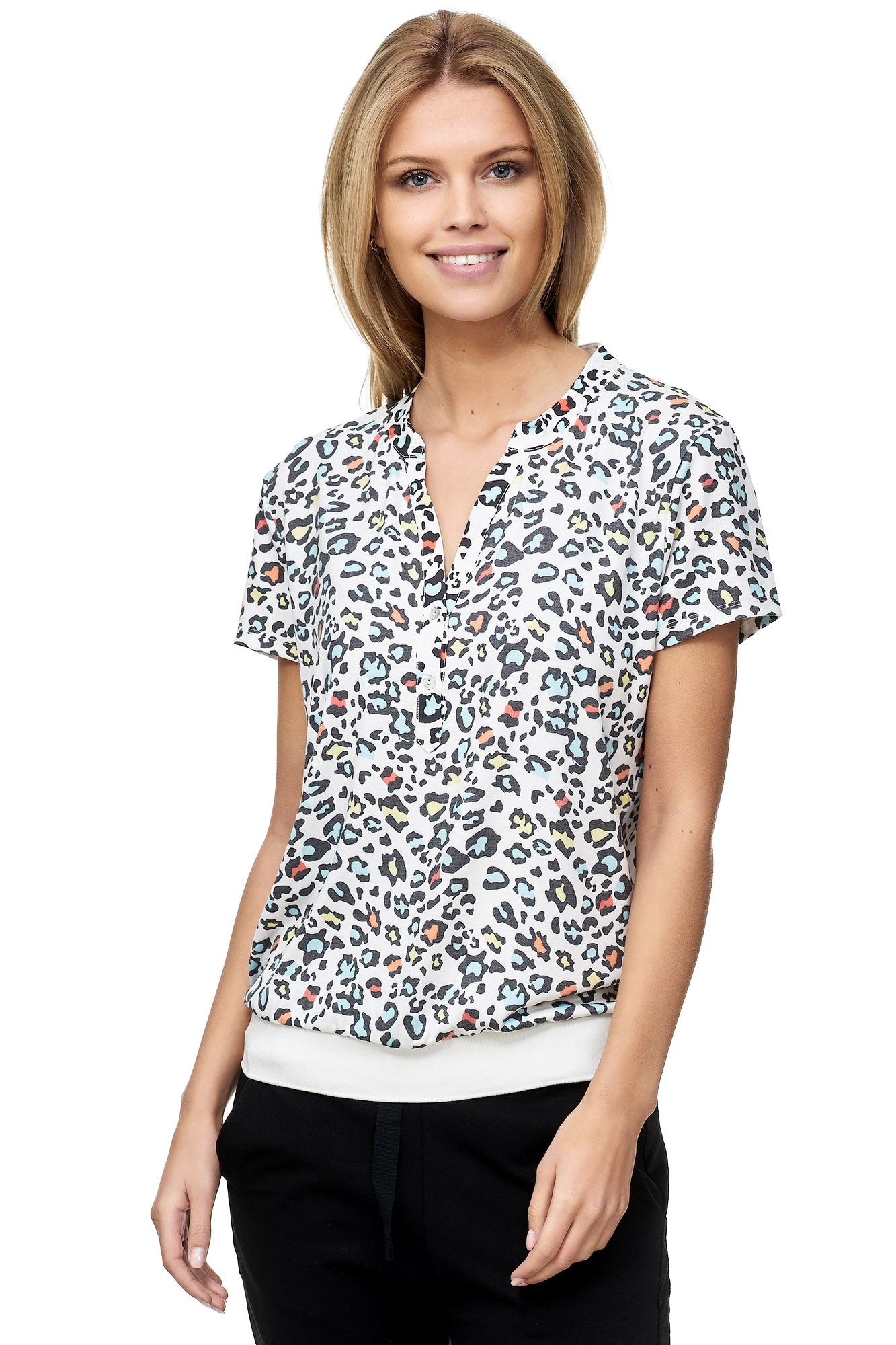 Decay Klassische Bluse, mit trendigem Leoprint
