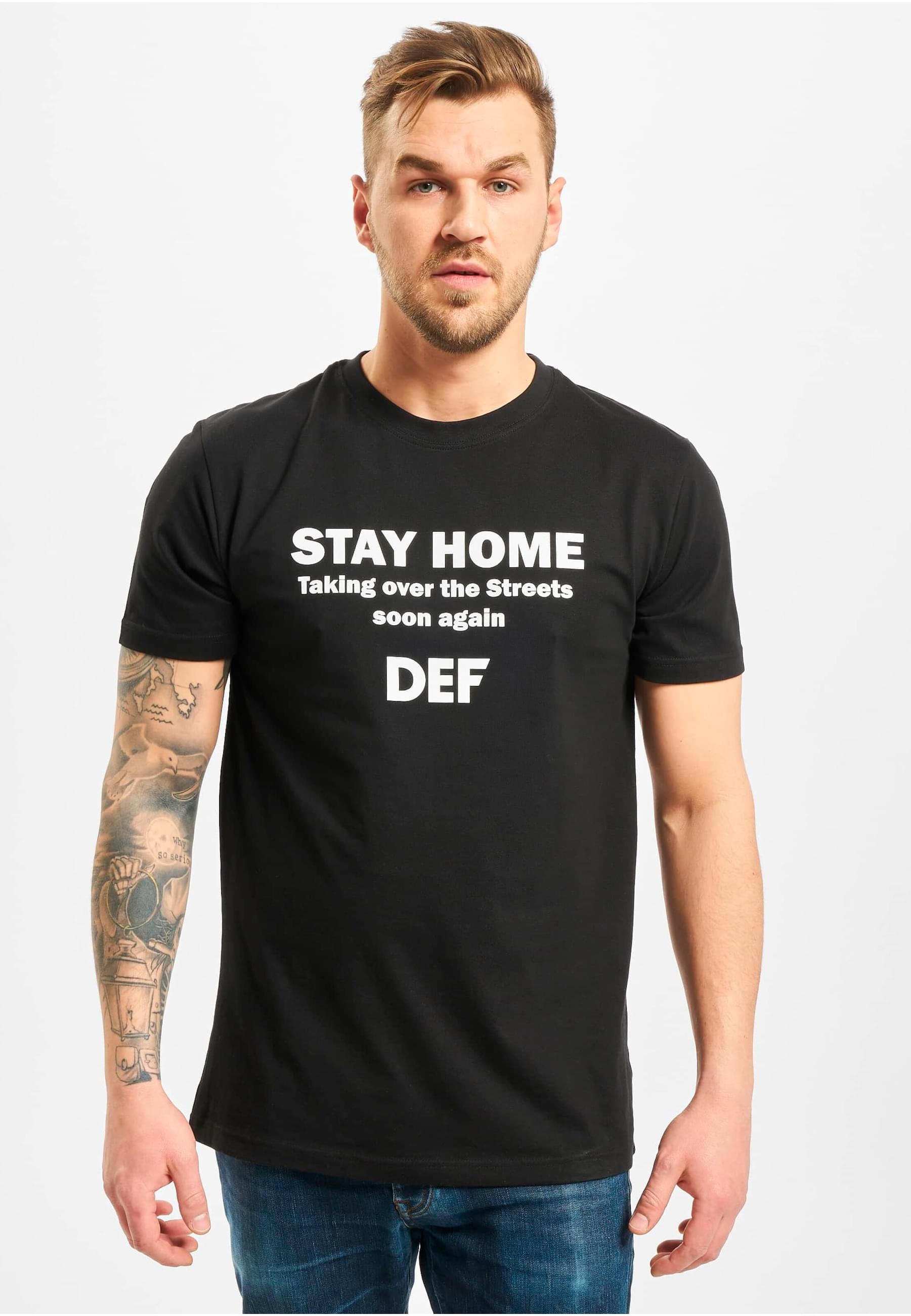 DEF Kurzarmshirt »DEF Herren Stay Home T-Shirt«, (1 tlg.)