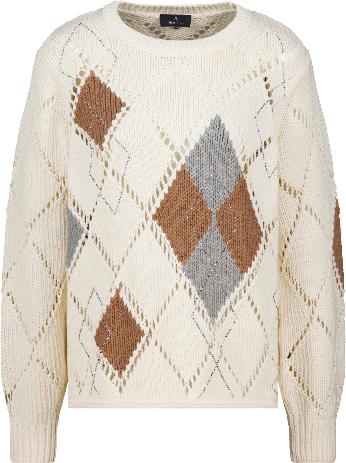 Monari Strickpullover »Pullover Rauten Ajour« Regular fit mit Rautenmuster