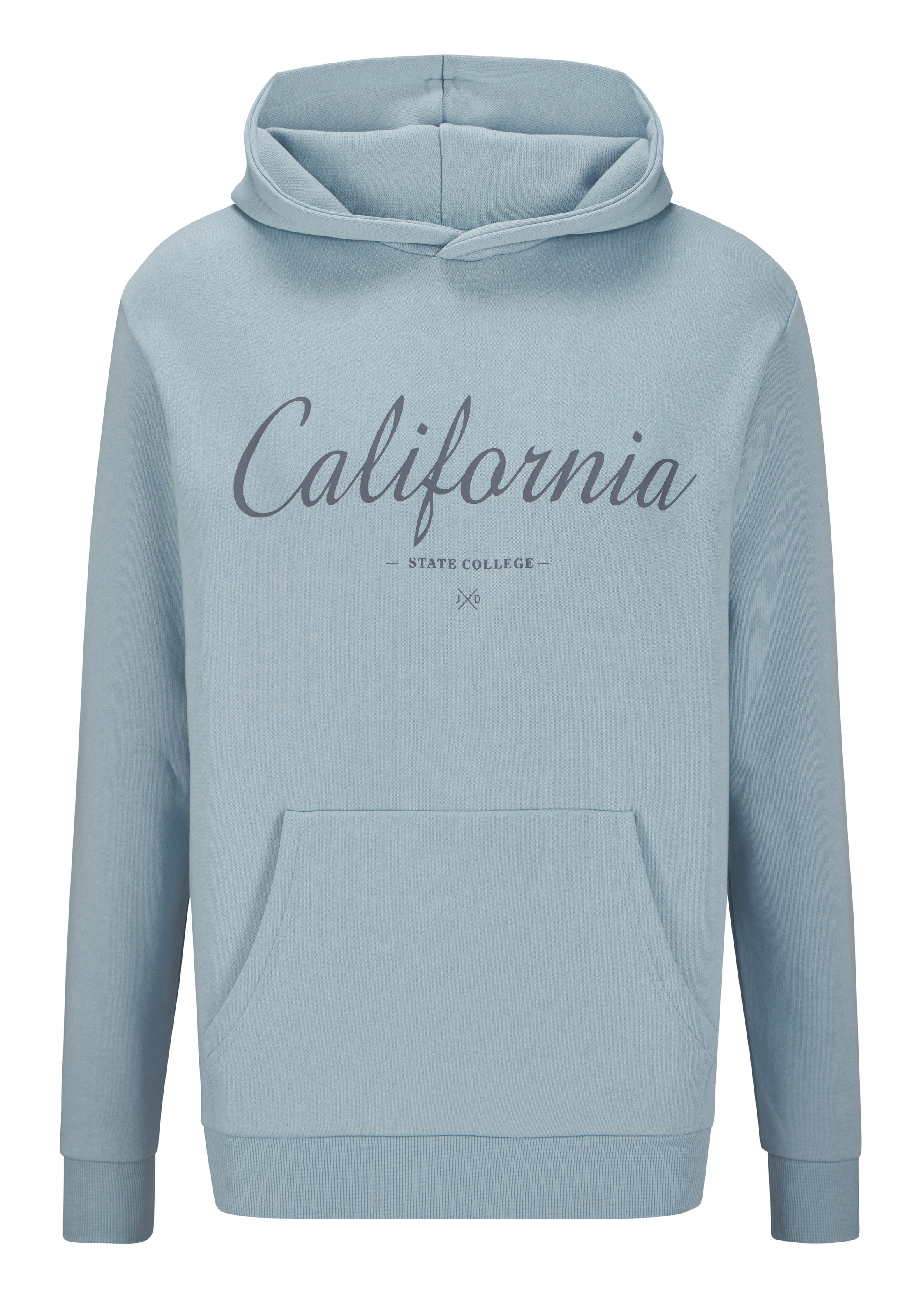 John Devin Hoodie, Sweatshirt mit coolem Druck, aufgesetzter Tasche und Kap günstig online kaufen