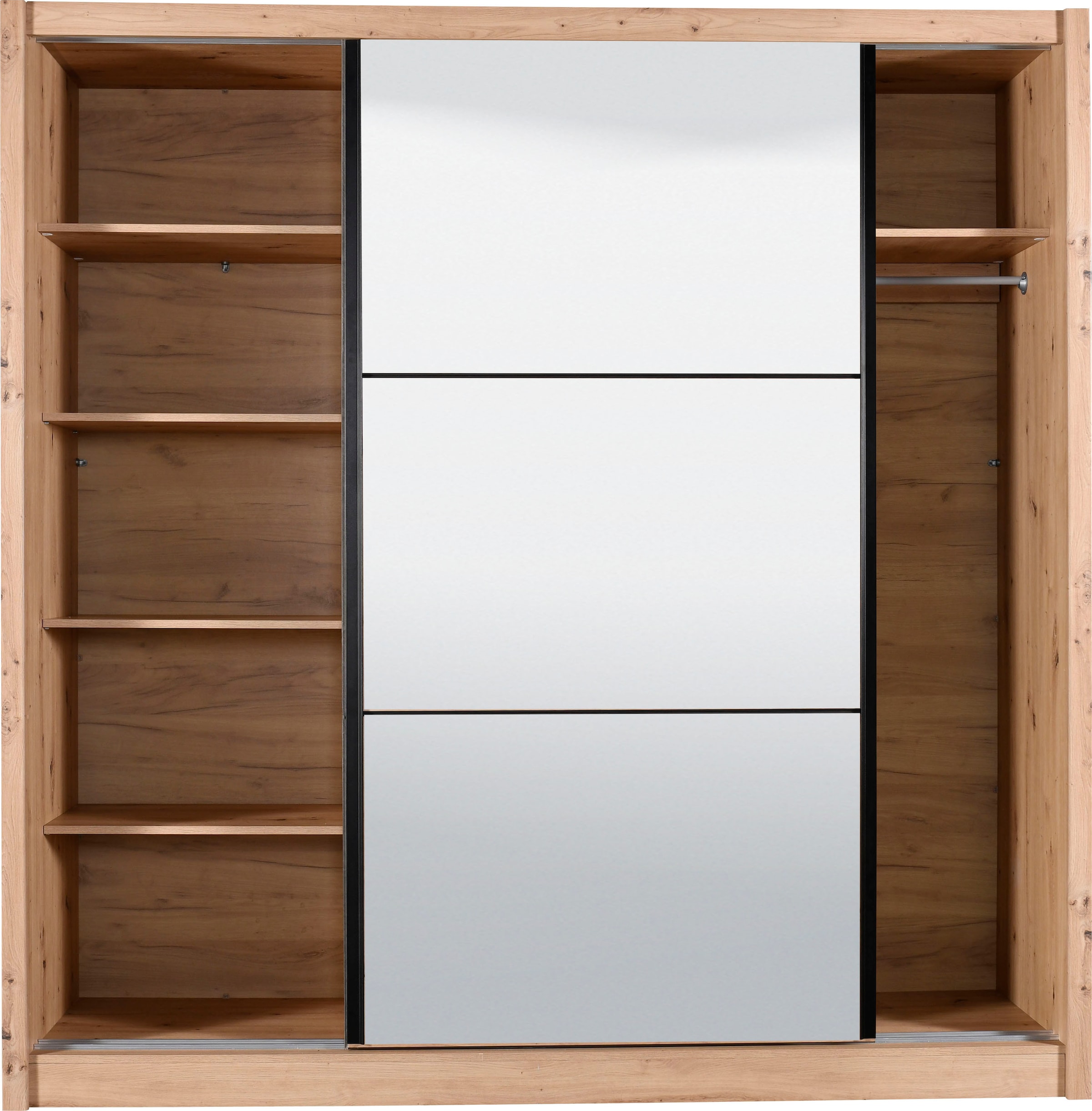 INOSIGN Schwebetürenschrank »Navara Kleiderschrank mit Spiegel Wäscheschrank Garderobe«, mit großzügiger Innenausstattung, FSC®-zertifiziert, in 3 Breiten
