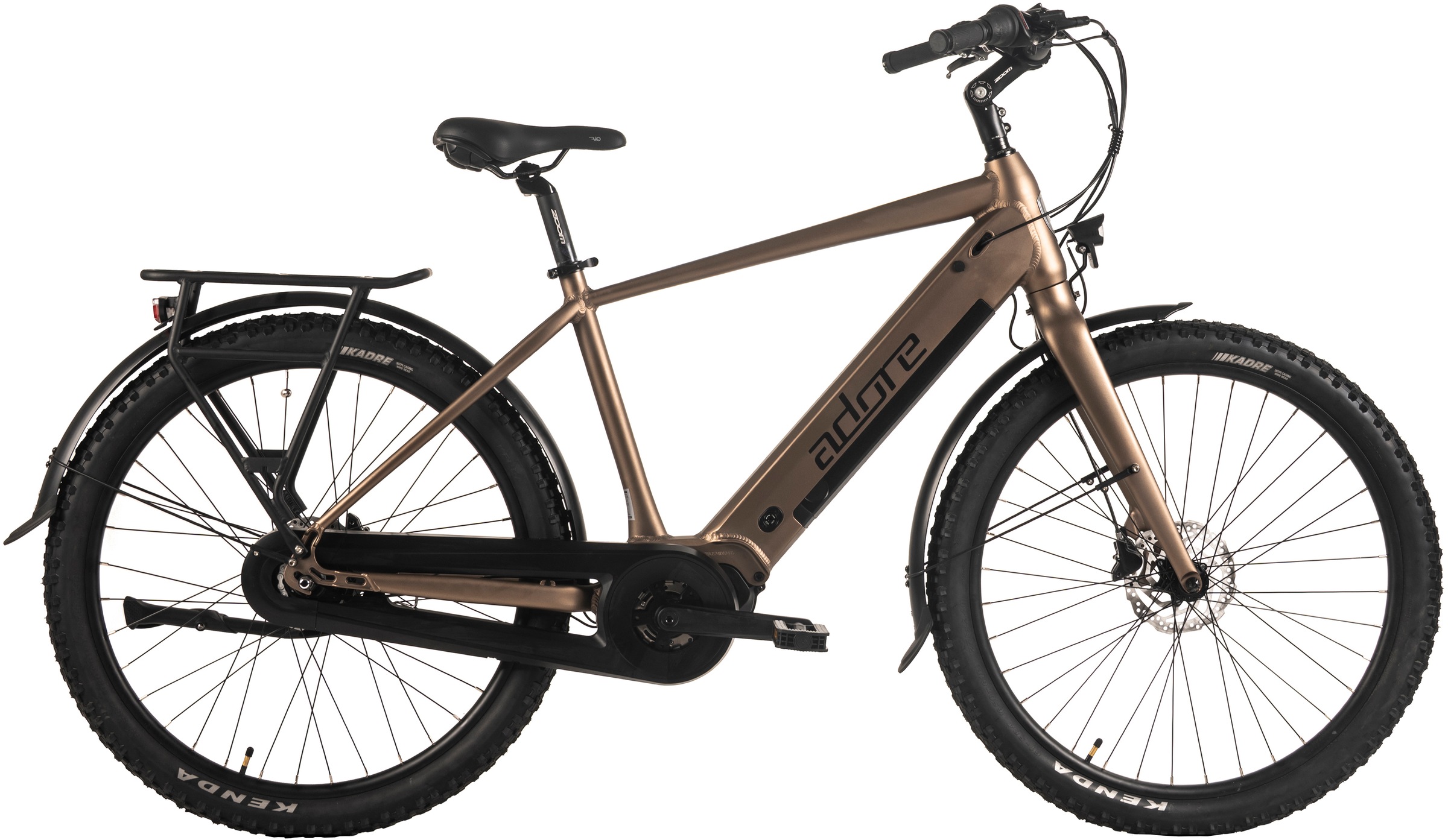 Adore E-Bike »27,5" Alu Cityfahrrad CX-290 Mittelmotor 75NM / 15Ah Bronze«, 8 Gang, Shimano, Nexus, Mittelmotor 250 W