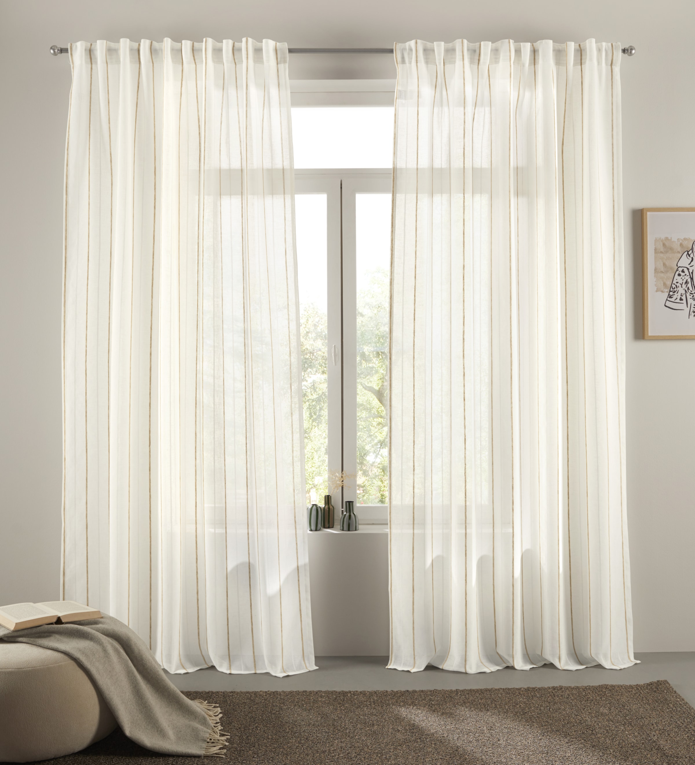 s.Oliver Gardine "Ameera" Multifunktionsband 1 Stk. tlg. mit Leinen, Schal, günstig online kaufen