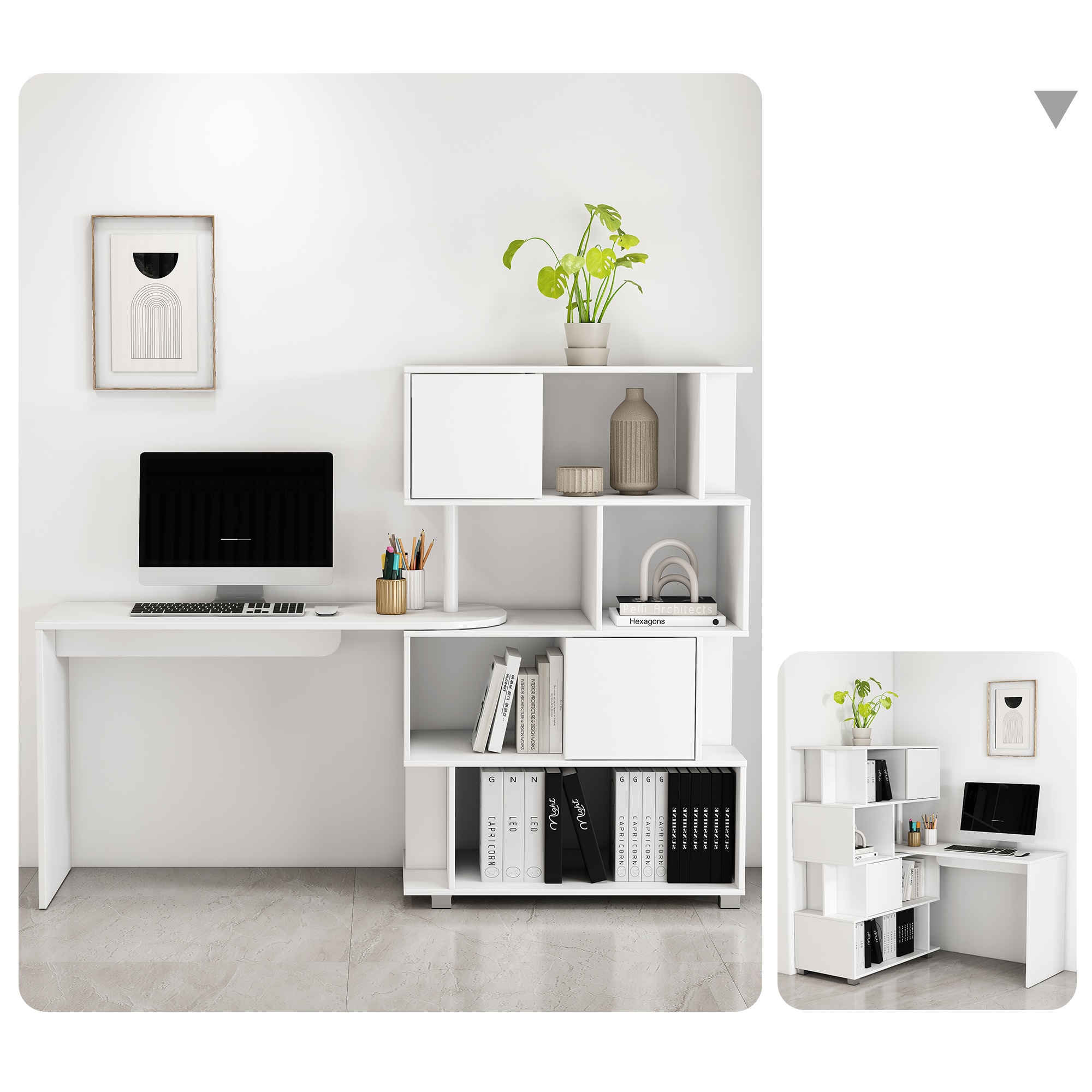 OTTO home Schreibtisch Inovo Set, als Eckschreibtisch oder Schreibtisch nutzbar, viel Stauraum