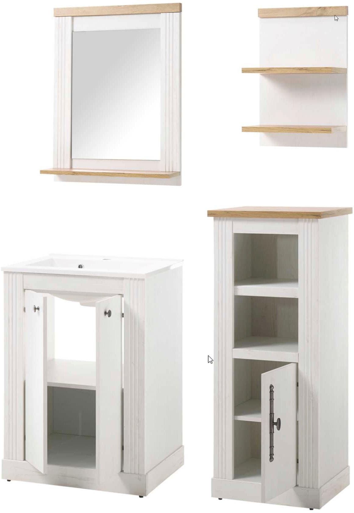 Home affaire Badmöbel-Set "WESTMINSTER, Bad im Landhausstil, 4-teiliges Bad günstig online kaufen