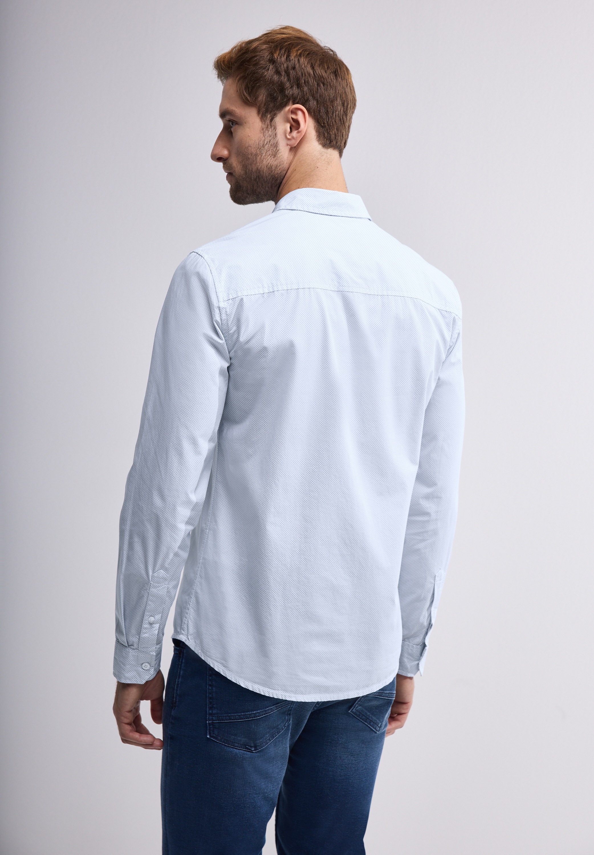 STREET ONE MEN Langarmhemd, aus reiner Baumwolle