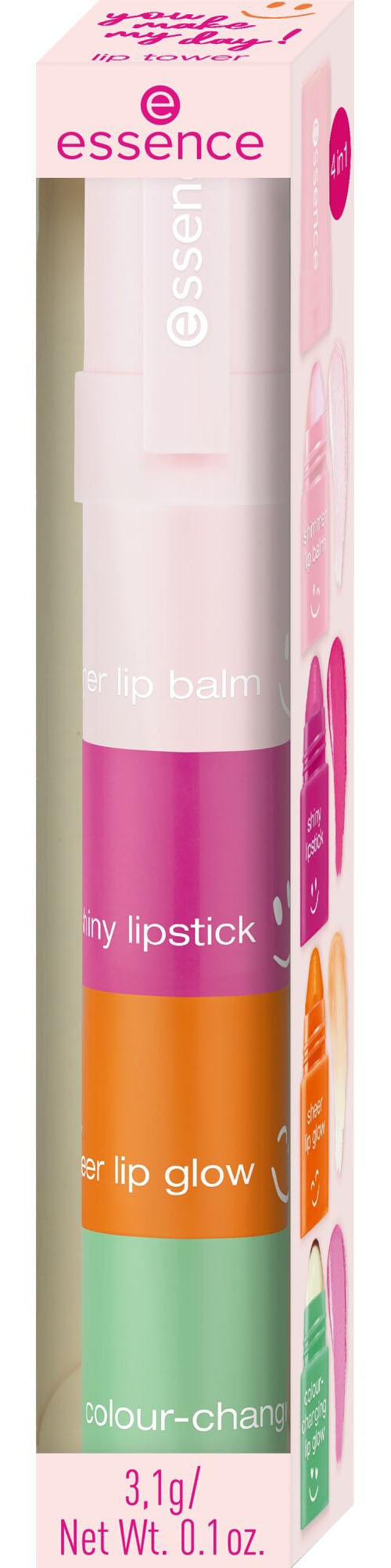 Essence Lippenstift »you make my day! lip tower«, (Set, 3 tlg.)