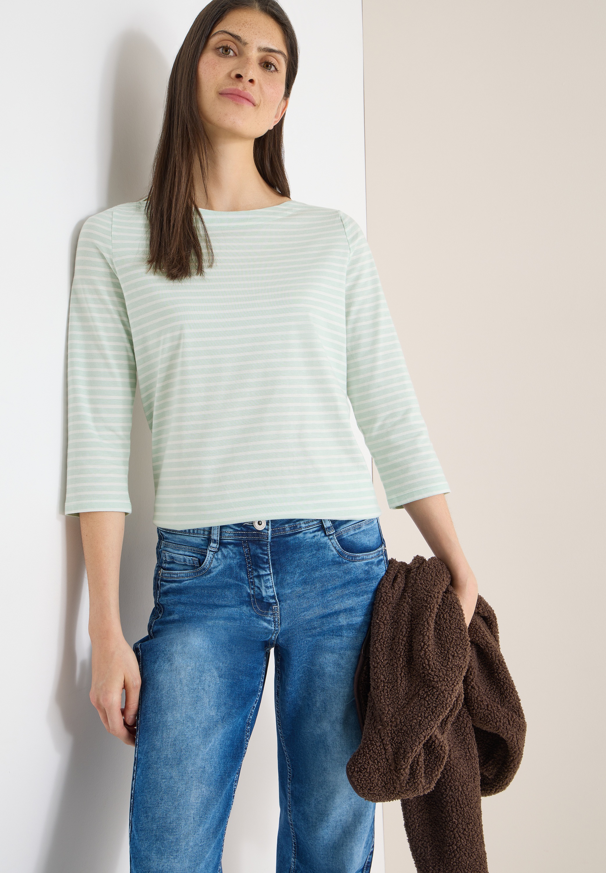 Cecil 3/4-Arm-Shirt mit U-Boot-Ausschnitt