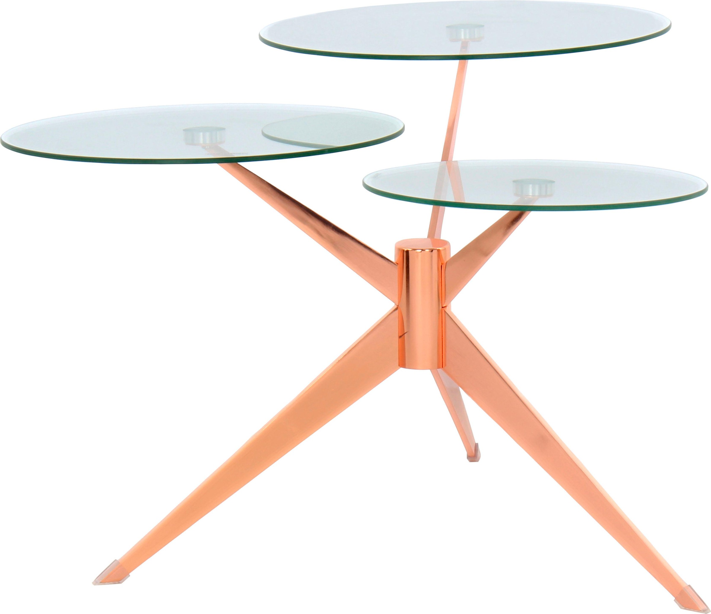 Kayoom Beistelltisch »Triplet«, Drei Tischplatten auf verschiedenen Höhen, Retro-Design
