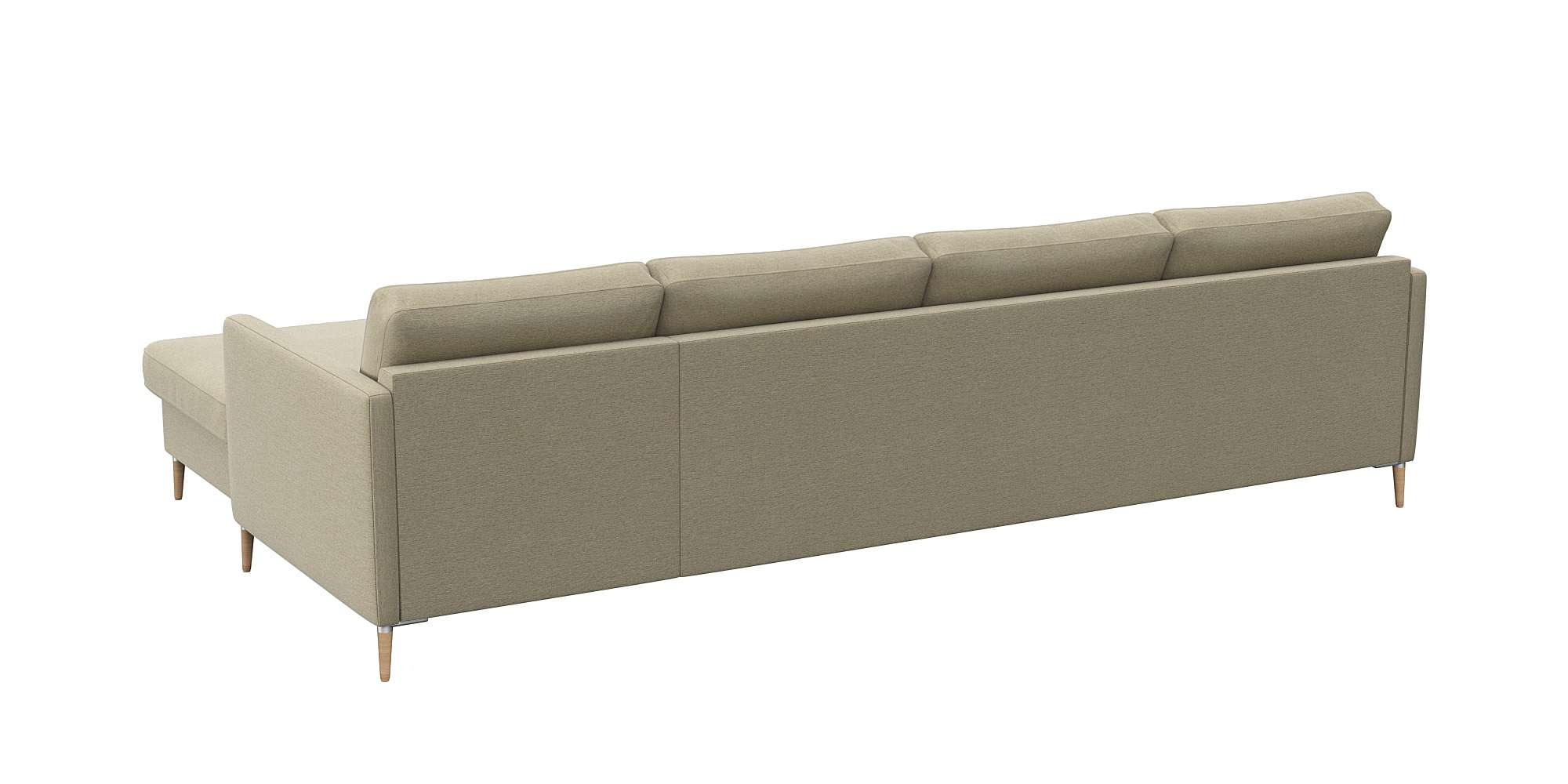 FLEXLUX Ecksofa »Fiore, L-Form, bequem und komfortabel durch hochwertigem Sitzaufbau«, schmale Armlehnen, Kaltschaum, Füße Alu+ Eiche