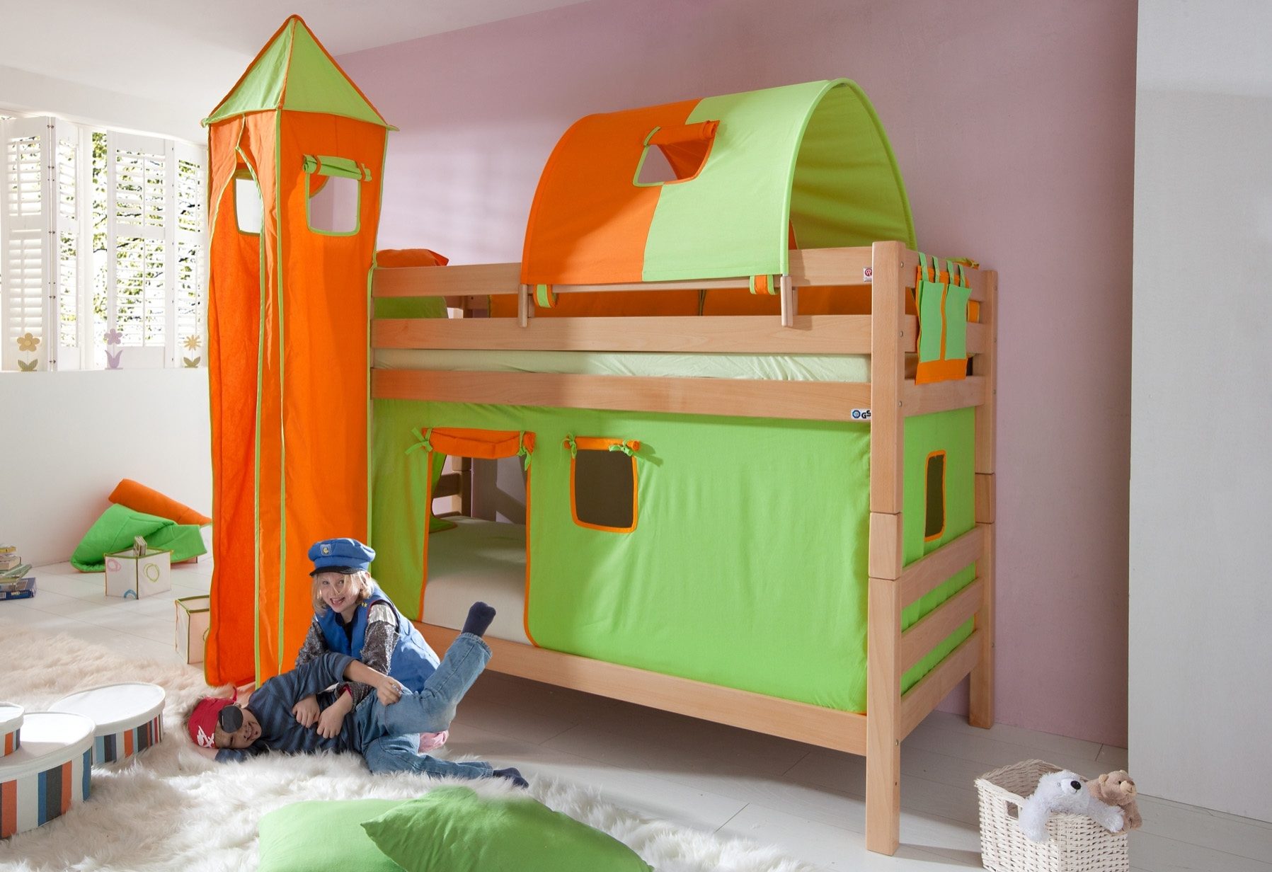 Relita Etagenbett, Set 4-tlg. grün Kinder Etagenbett Kinderbetten Kindermöbel Kinder- Jugendzimmer