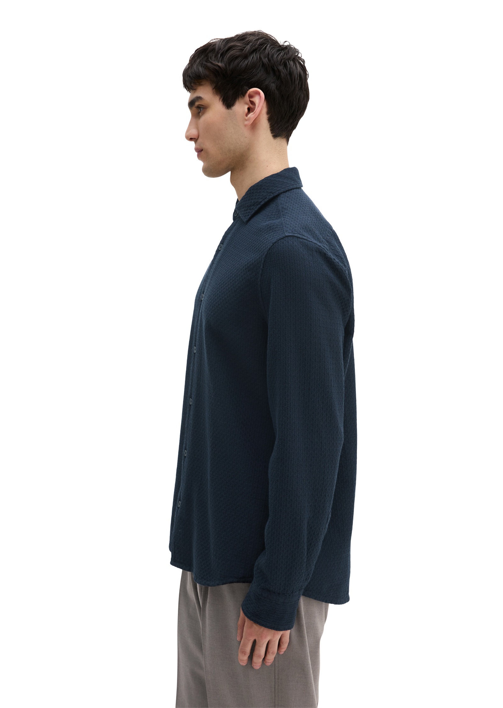 Marc O'Polo Langarmhemd »aus strukturierter Bio-Baumwolle«