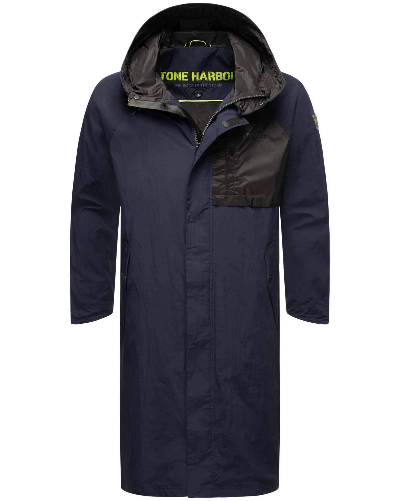 Stone Harbour Regenmantel »Zafaar«, Lange, wasserdichte Herren Regenjacke mit Kapuze